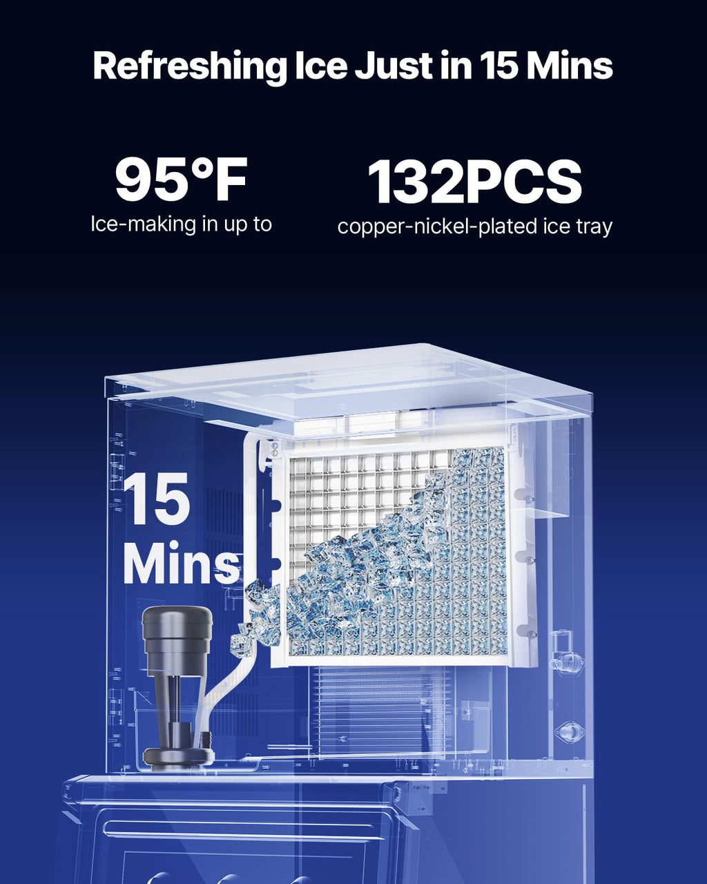 VEVOR Commercial Ice Maker Machine - Head, 300 Lbs/Day Stainless Steel Ice Machine with Scheduled Ice-Making, Self-Cleaning, Adjustable Thickness, Ideal for Restaurant Bar Cafe Hotel - Head Only