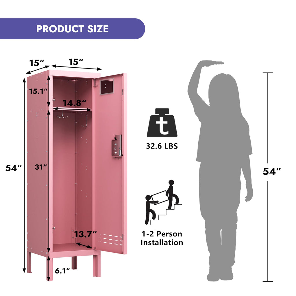 BUTISOW Metal Lockers - 66" Height Steel Lockers for Employees with 5 Door Storage Locker with Card Slot for Employees Gym School Home Office Garage - Assembly Required