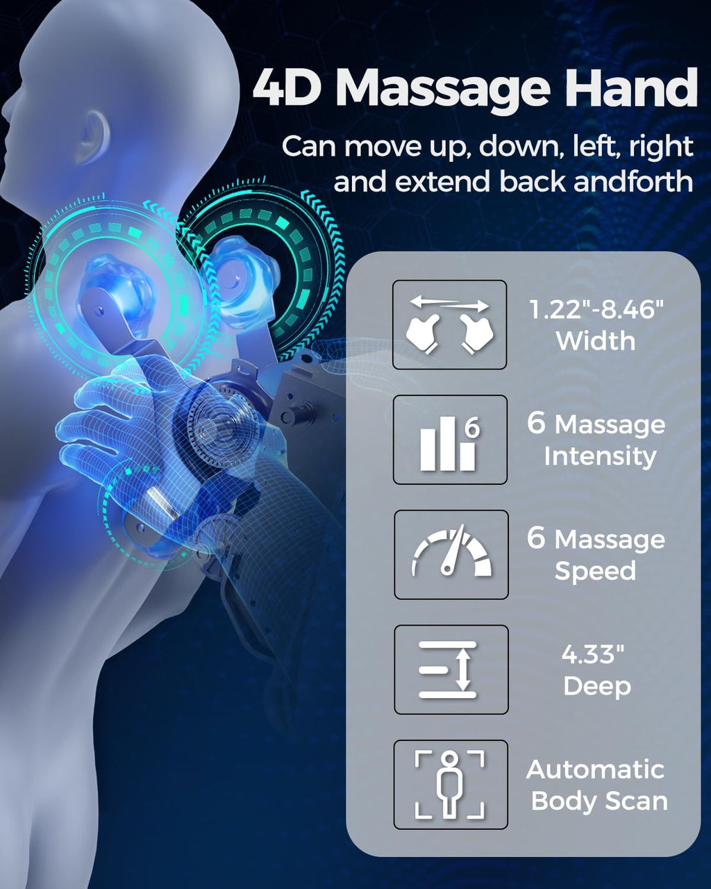4D Massage Chair Full Body Zero Gravity Shiatsu Messager Chair-SL Track AI APP Body Scanning Heating Back Foot Recliner-Massaging Chairs for Office Home