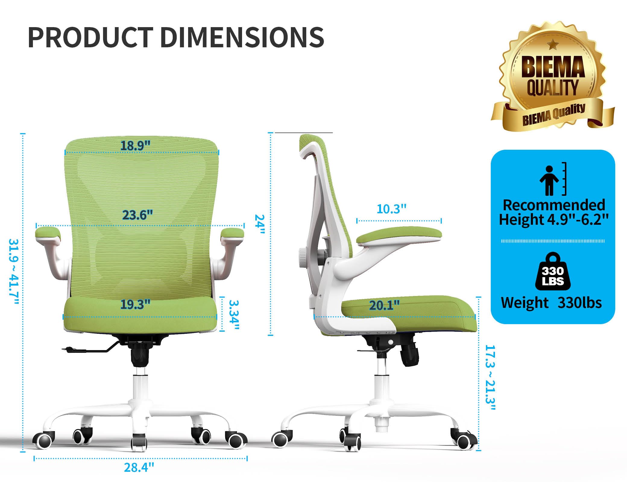 Ergalithic Ergonomic Office Chair - X-Shaped Computer Desk Chairs Comfy, Mesh High-Back Gaming Chair with Adjustable Lumbar Support, Executive Task Chair for Adults, Comfortable for Long Hours