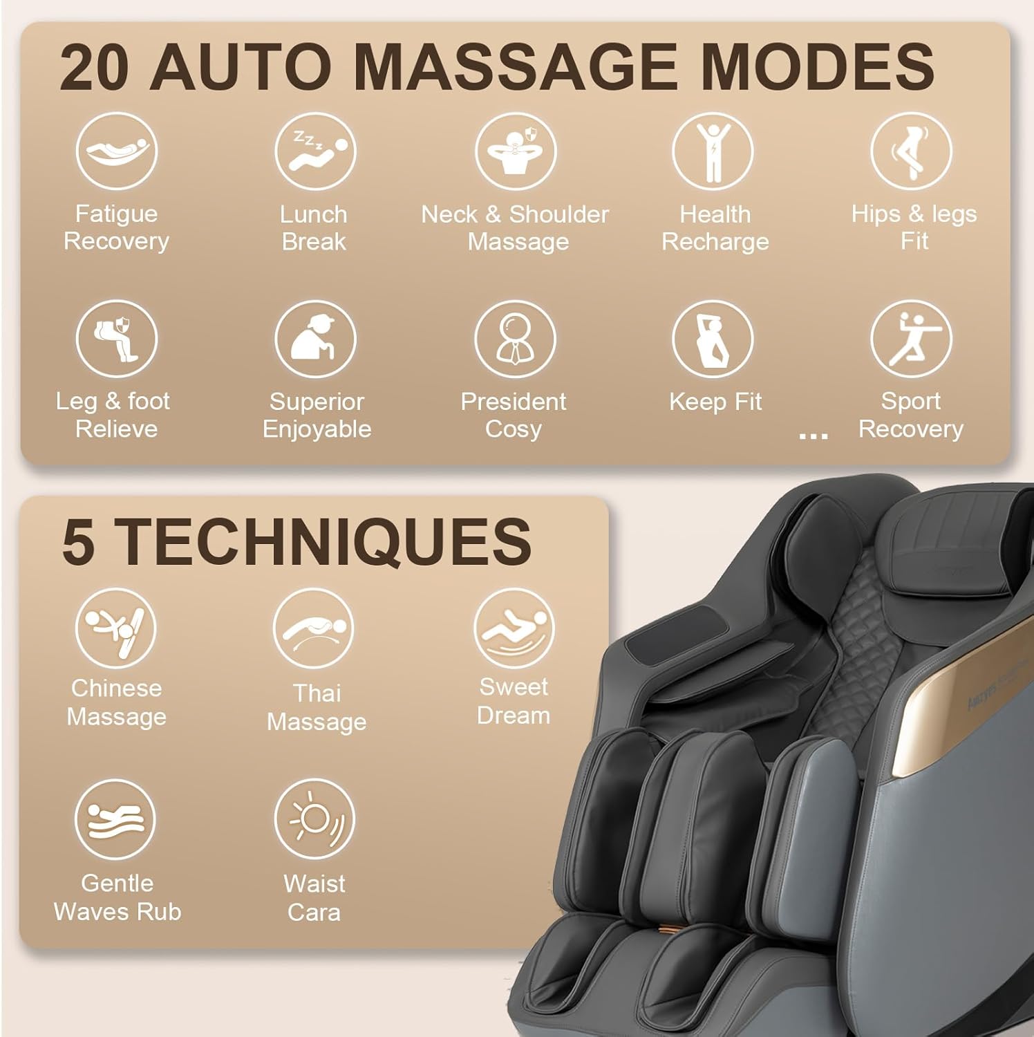 4D Massage Chair Full Body, 20 Modes Zero Gravity Massage Chair with 53.15 Inches SL Track, Foot Massage, Neck and Shoulder Massage, Shiatsu, Bluetooth Speaker, Home, Navy Blue