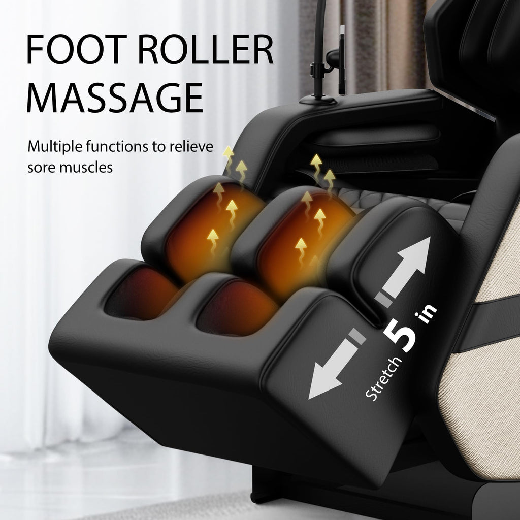 2026 Massage Chair Full Body, Zero Gravity Massage Recliner Chair with Auto Modes, 8 Fix Point Rollers, Airbag, Foot Massage, Touch Screen Controller, Deep Yoga Stretch, Heating Function