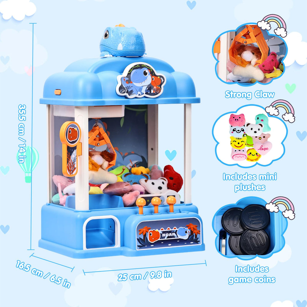 CWLAKON Claw Machine for Kids, Mini Vending Machine Unicorns Toys with Sound for Girls Age 3+, Candy Grabber Prize Dispenser Machine Arcade Games with Mini Plush Toys, Christmas Birthday Gifts
