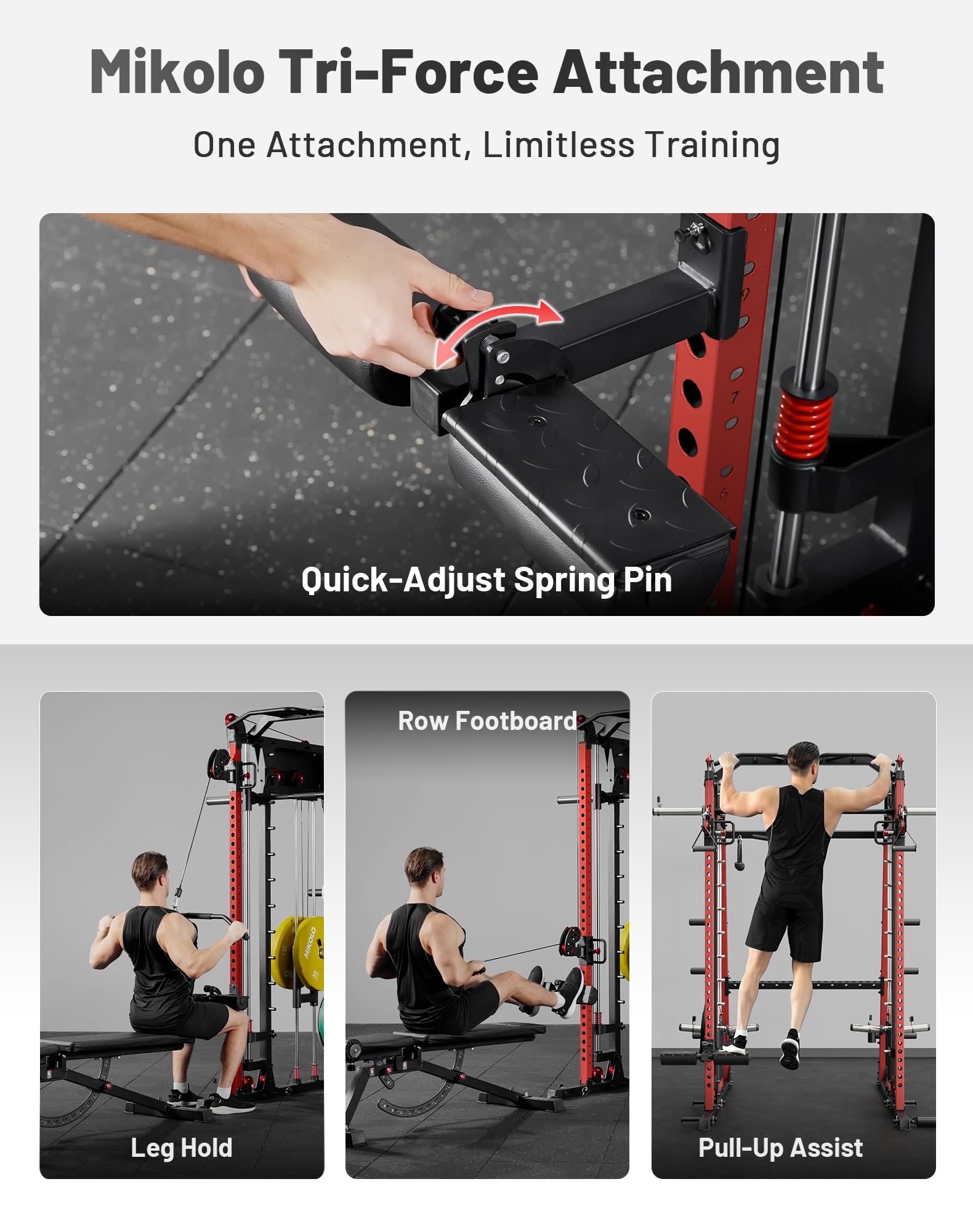 Mikolo M4 2.0 Smith Machine, All-in-One Home Gym Power Cage with LAT Pulldown & Cable Crossover, Squat Rack for Full Body Workouts
