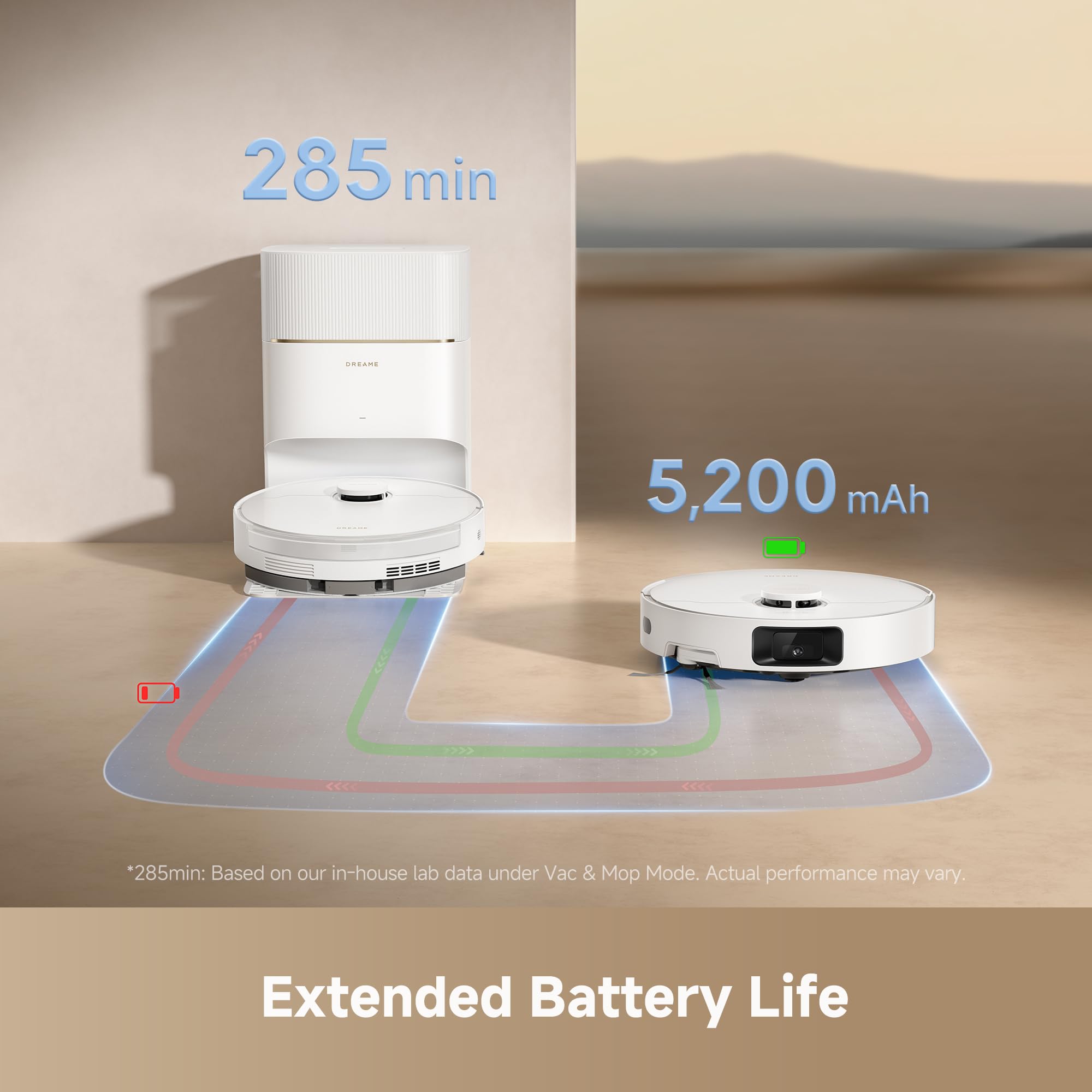 DREAME D20 Air Plus Robot Vac and Mop Combo with 20,000Pa Suction, Anti-Tangling Tech, Auto-Emptying Dock, Deep Carpet Cleaning and Smart Navigation White