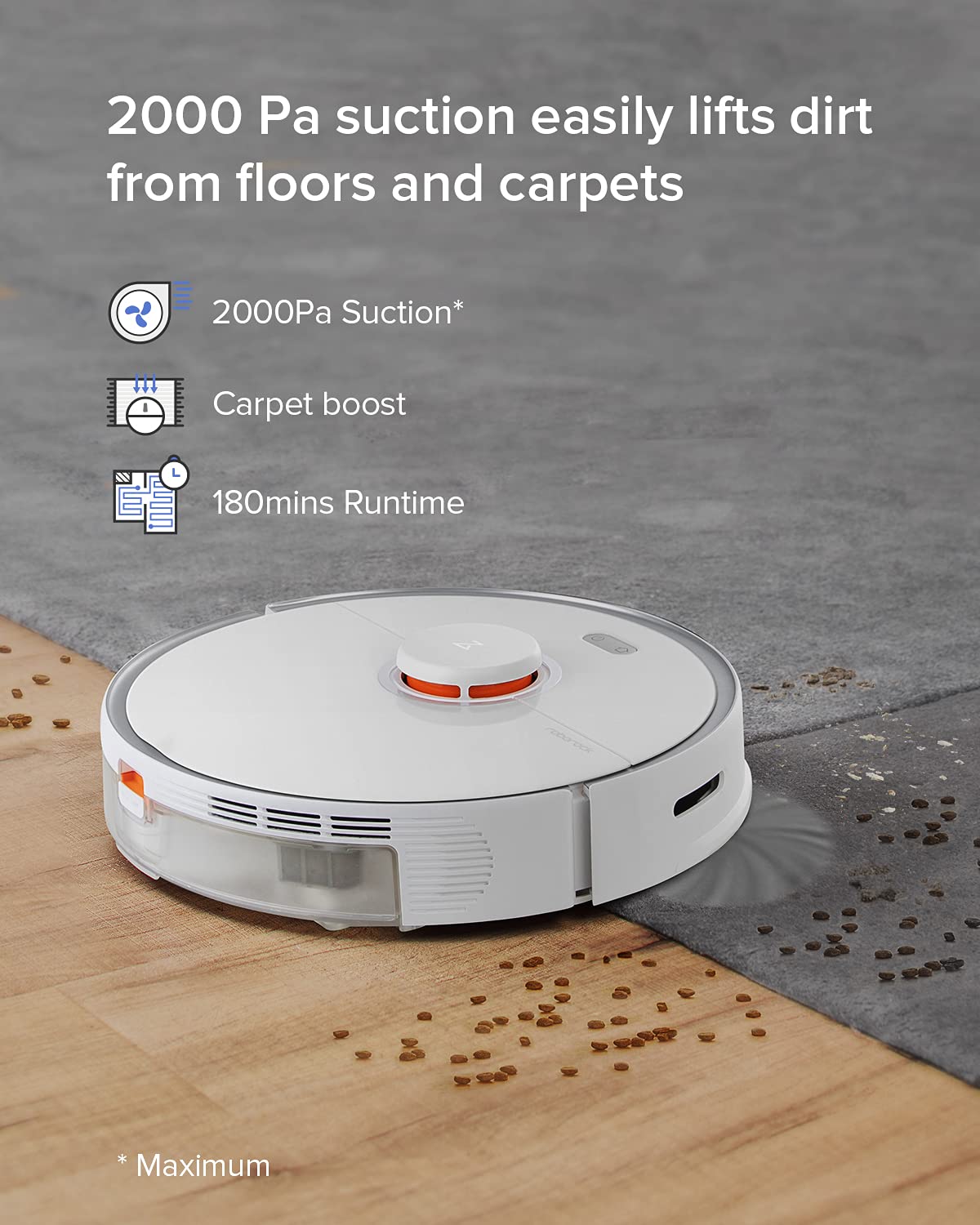 roborock Q10 S5+ Robot Vacuum and Mop, 10,000Pa Suction, Upgraded from Q8 max+, 70 Days Self-Emptying, Obstacle Avoidance, Sonic Mopping, Dual Anti-Tangle Design, Auto Mop Lifting, Black