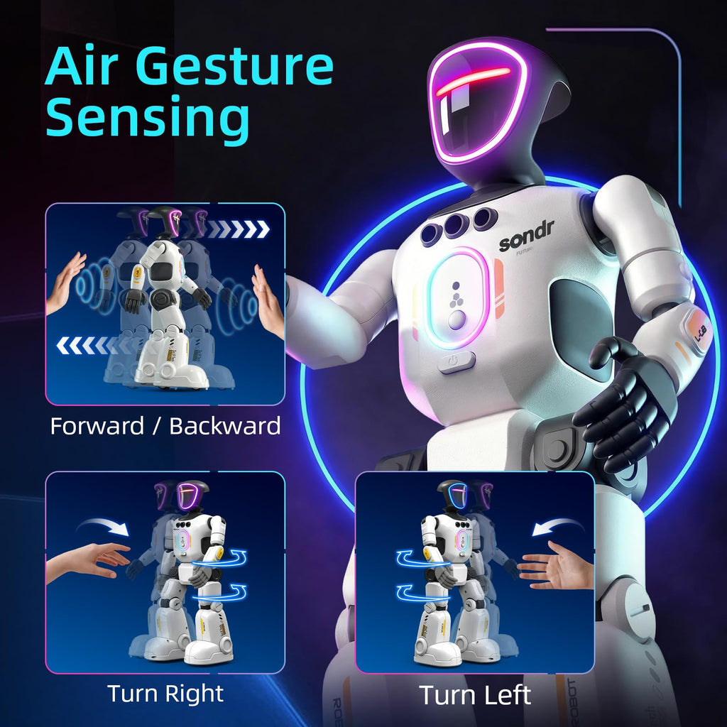 Robot Toy for Kids, Voice Recording&Playback Remote Control Robot, LED Faces Interactive Kids Toy with Gesture Sensing, Music Walking Dancing Birthday Gift for 4 5 6 7 8 9 10 11 12 Year Old Boys Girls