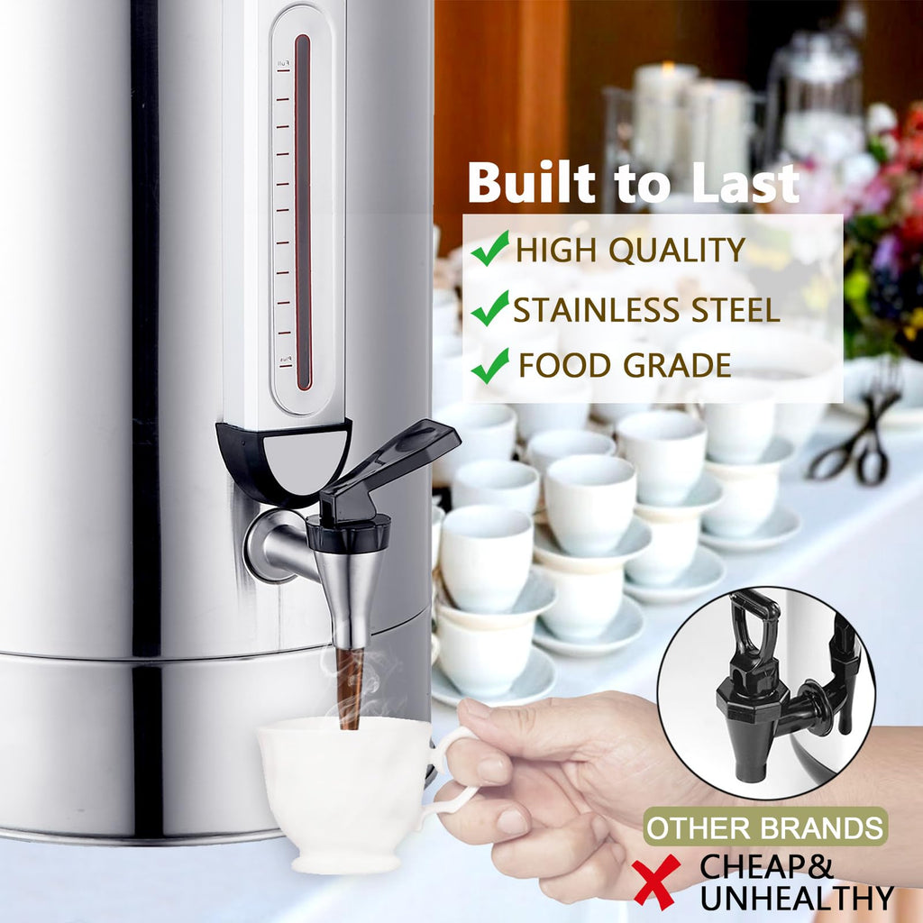 Commercial Coffee Urn 24L 160Cup Stainless Steel Quick Brew Hot Dispenser for Catering, Commercial Grade Large Capacity Coffee Maker For Meeting Rooms, Church, School, for 100+ Guests