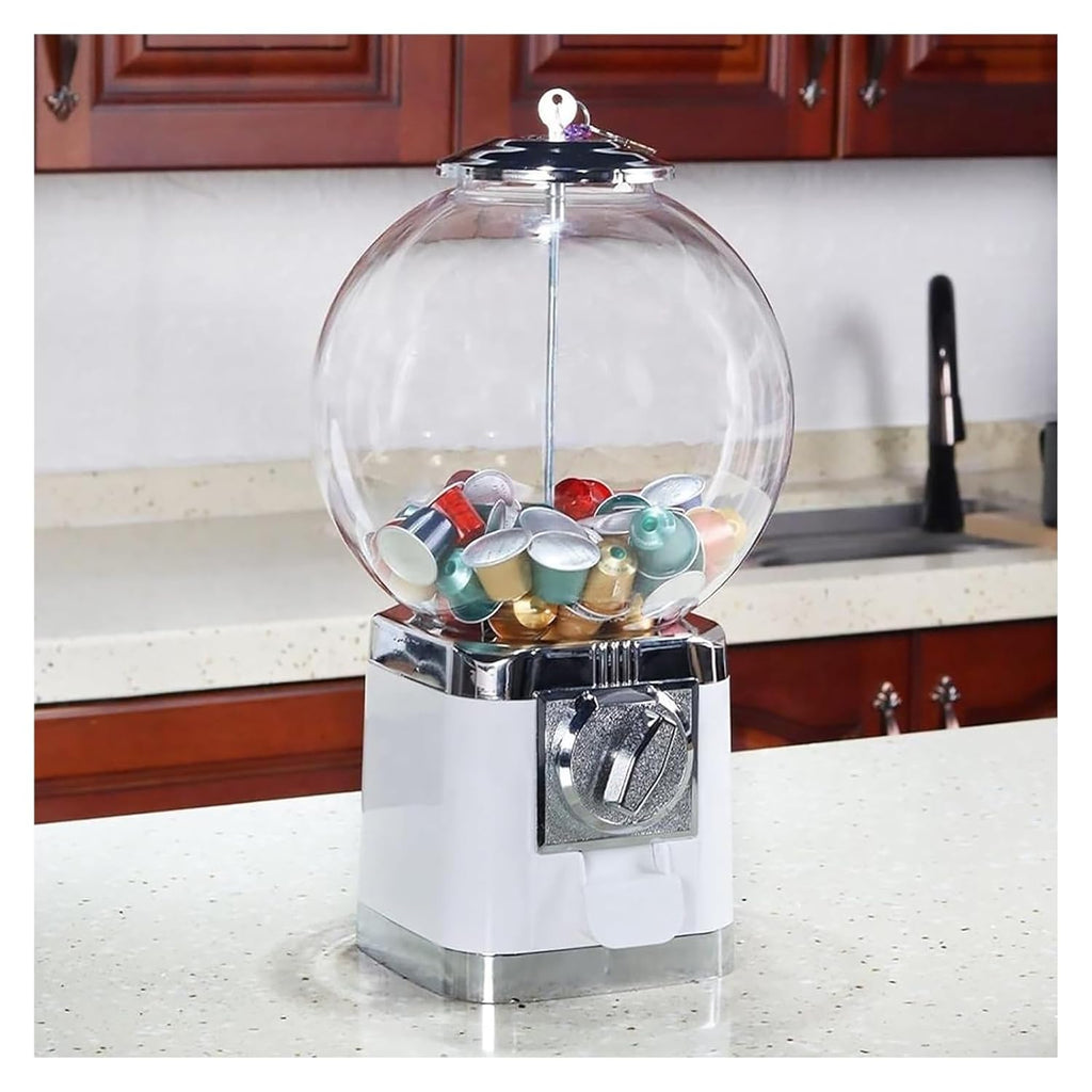 Gumball and Coffee Pod Vending Machine Combo with Candy Dispenser, Coffee Capsule Vending Machine Storage Holder, Twister Ball Dispenser for Retail Store