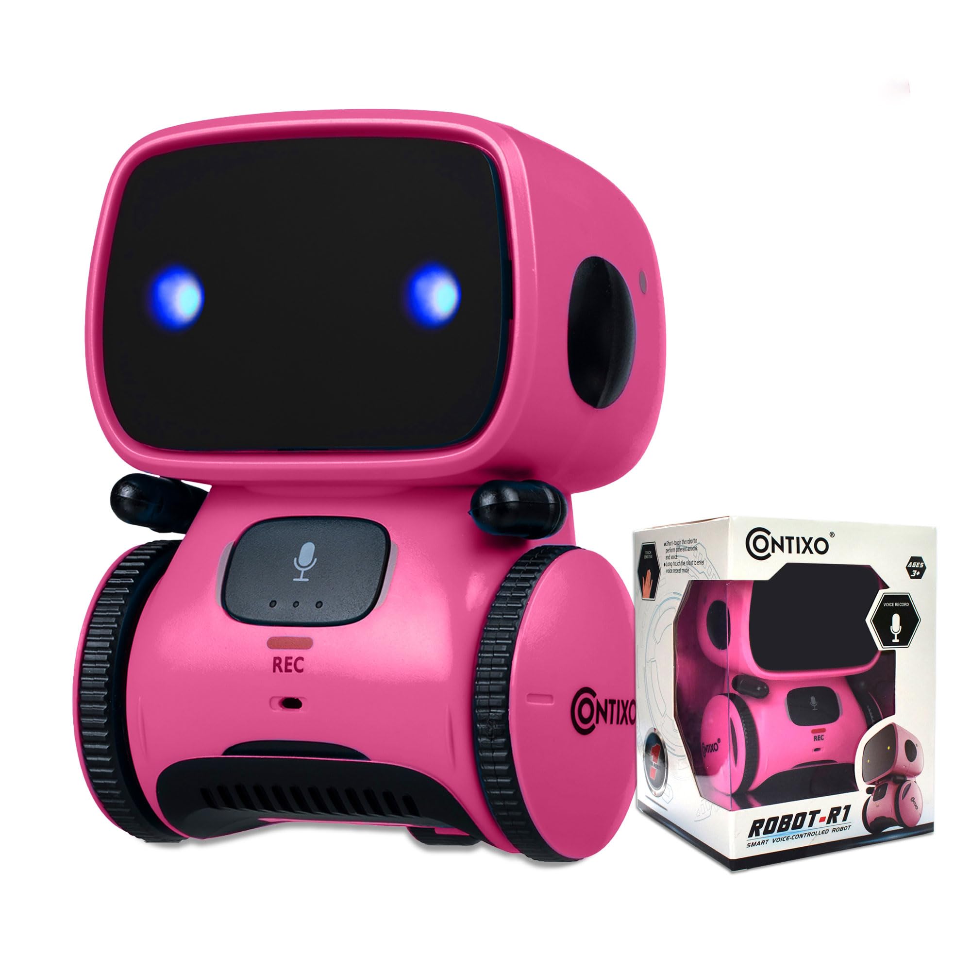 Contixo R1 Kids Robot Toy, Blue Interactive Smart Robots with Voice Control Talking Dancing Learning Touch Sensor Compact Educational Portable Toy for Boys Girls Toddlers 3-8 Years Old Birthday Gifts