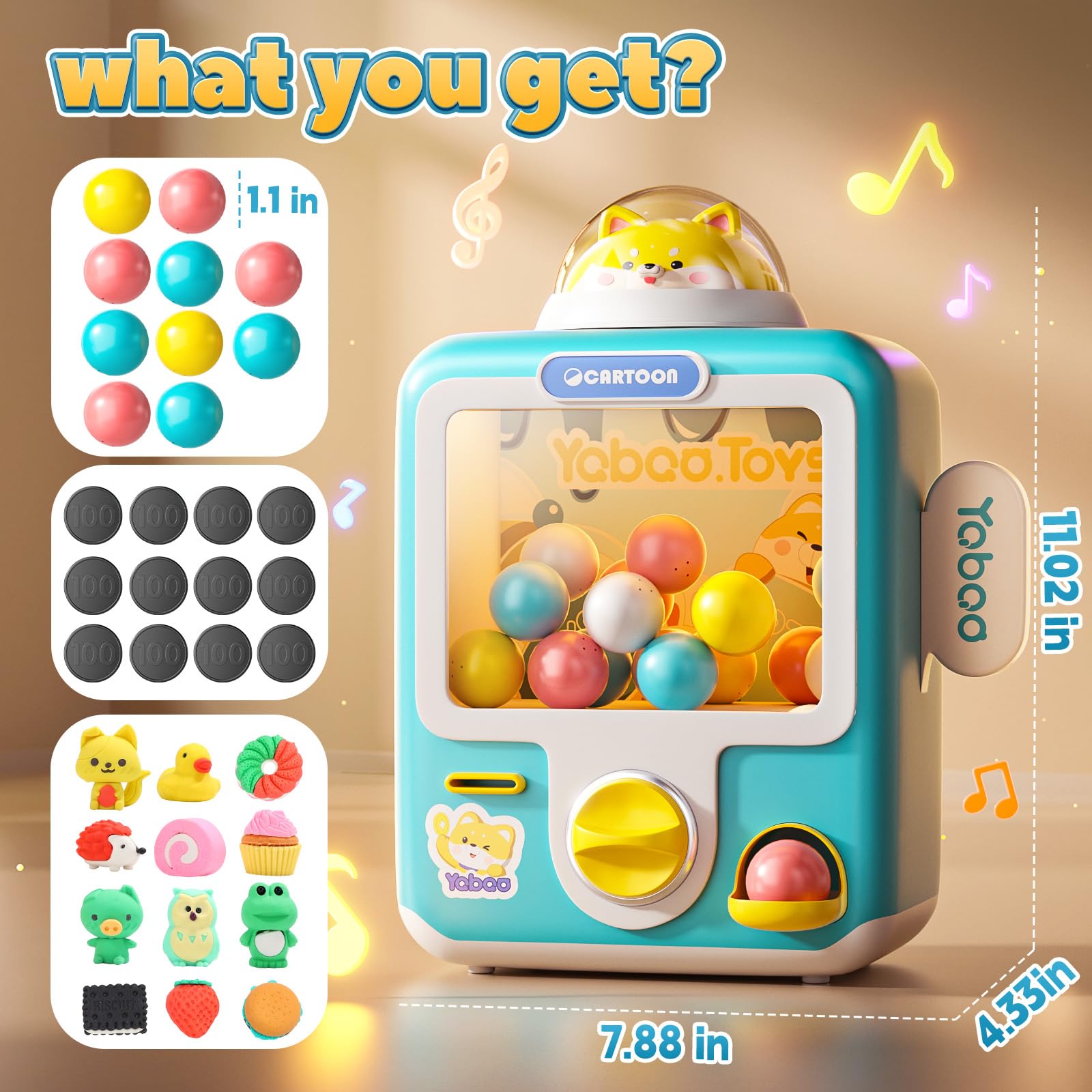Skirfy Vending Machine Kids Toys 10 Empty Eggs Mini Vending Machine Erasers Operated Gumball Prize Machine Maker Game Claws Machine Easter Game Sensory Toys Dolls Gifts（Blue）