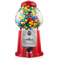 Olde Midway 15" Gumball Machine with Glass Globe and Metal Base - Red, Vintage-Style Bubble Gum Candy Dispenser
