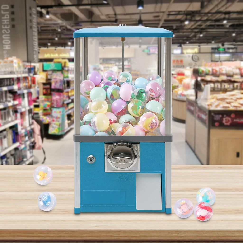 25-Cent Capsule Vending Machine, Commercial Big Capsule Gachapon Machine for Sale One-Piece Gumball Machine for Kids Great Attraction Mini Vending Machine (Ball Diameter 4.5-5.0cm/1.77-1.97in) (Green)