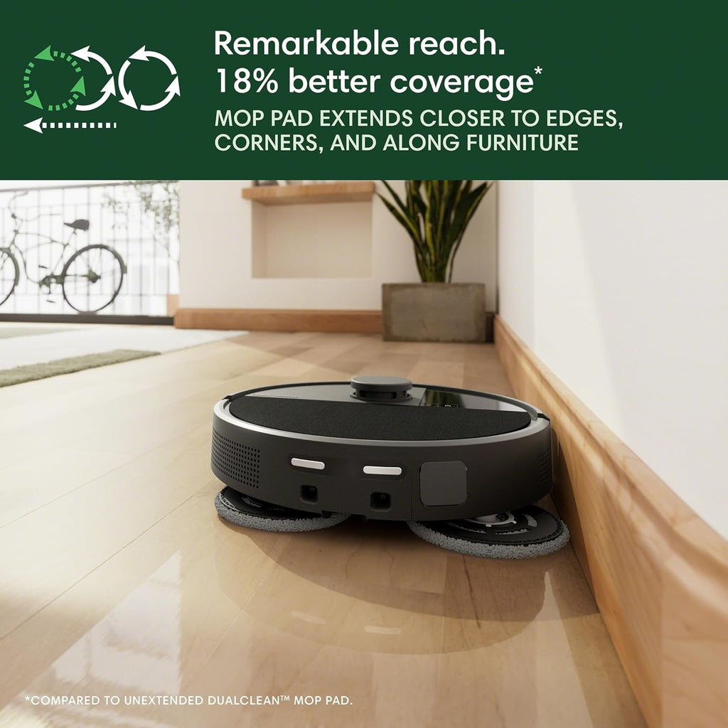 iRobot Roomba Plus 505X Combo Robot Vacuum & Mop + AutoWash Dock, Auto‑Empties up to 75 Days, Extending Spinning Mop Pads, Pad Wash & Heated Drying, Avoids Obstacles, LiDAR, Ideal for Homes with Pets