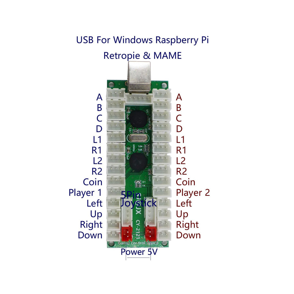 2 Player LED Arcade Game DIY Kit Mechanical Keyboard Switch PC MAME Raspberry Pi LED Button Fighting Joystick Controller Zero delay USB Encoder Retropie