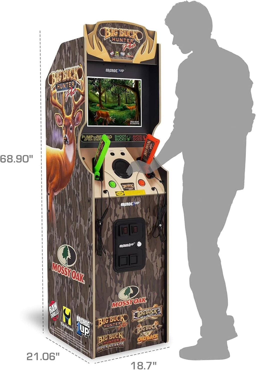 Arcade1Up Big Buck Hunter Mossy Oak Deluxe Arcade Machine