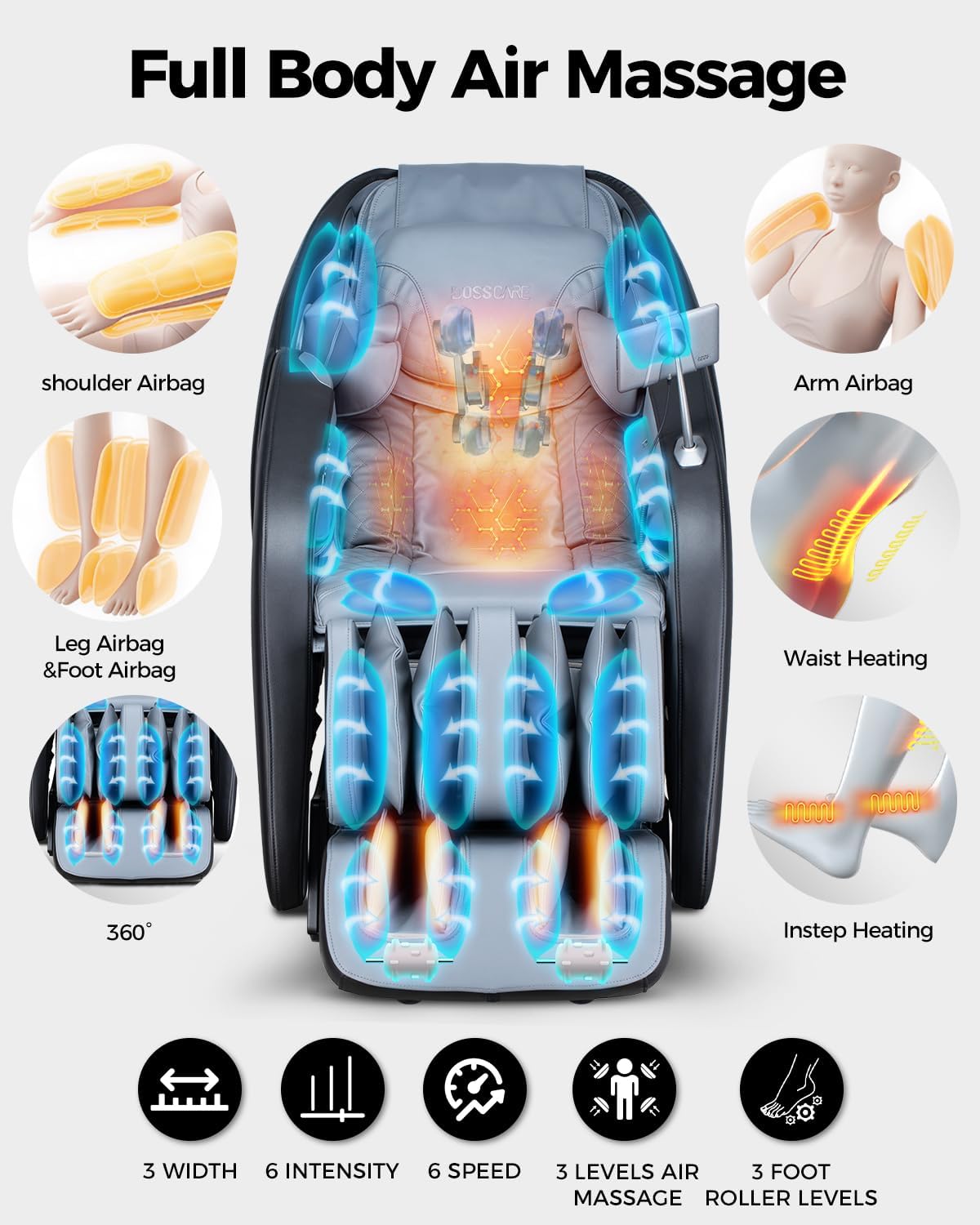 4D Massage Chair Full Body Zero Gravity Shiatsu Messager Chair-SL Track AI APP Body Scanning Heating Back Foot Recliner-Massaging Chairs for Office Home