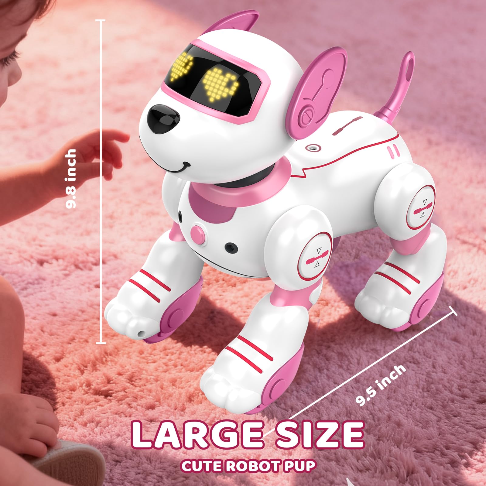 Robot Dog Toy for Kids 3-12: Remote Control Interactive Robot Puppy with Touch & Follow, Programmable Tricks, Dancing & Walking, Birthday Gift for Smart Boys & Girls