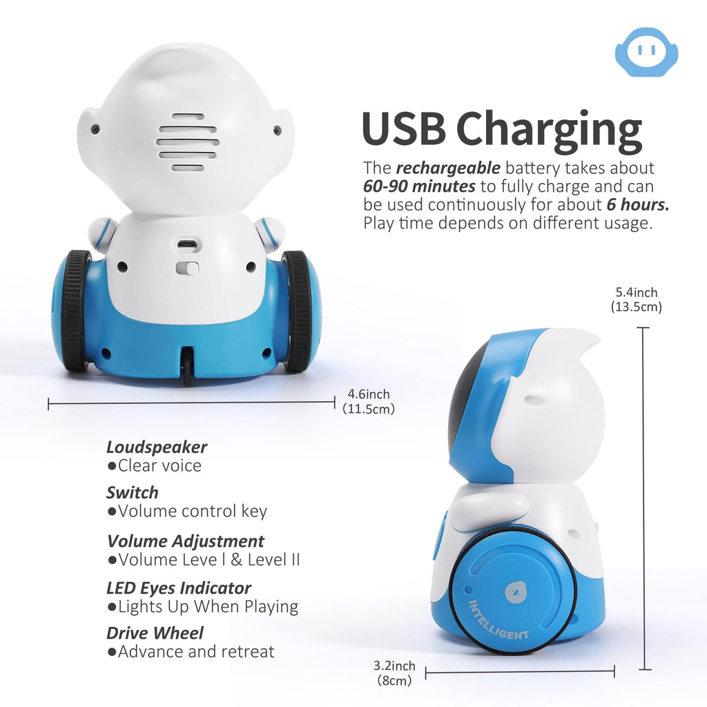 GILOBABY Interactive Robot for Kids Ages 3-8 – Rechargeable with Voice Control & Playback Mode – Educational Toy that Sings, Dances and Touch Control