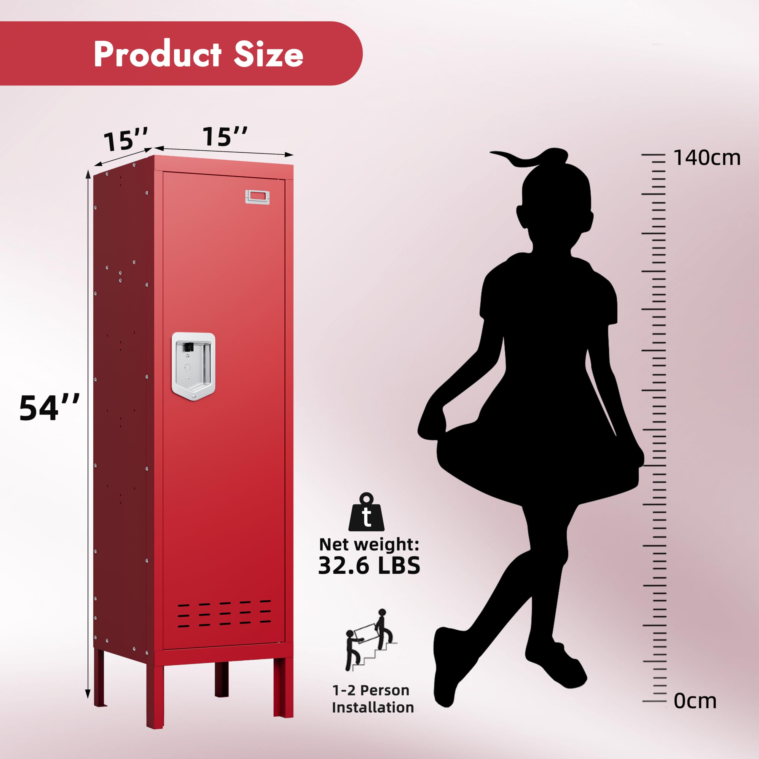 BUTISOW Metal Lockers - 66" Height Steel Lockers for Employees with 5 Door Storage Locker with Card Slot for Employees Gym School Home Office Garage - Assembly Required
