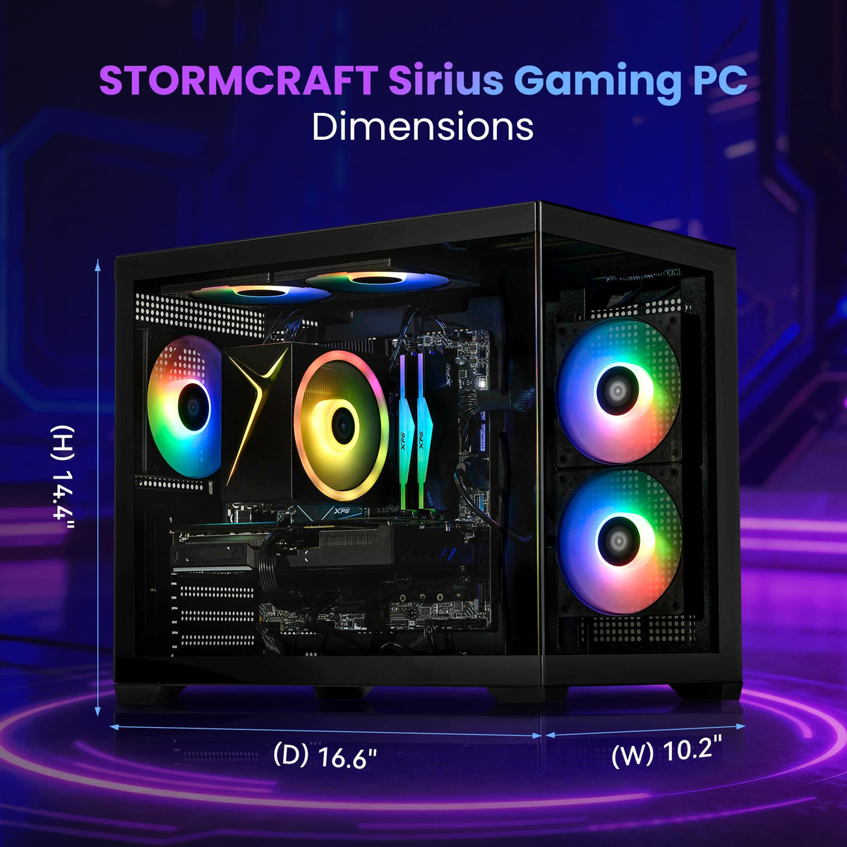 STORMCRAFT Sirius AI Gaming Desktop,AMD R7-8700F,RTX 5060,32GB DDR5,1TB SSD