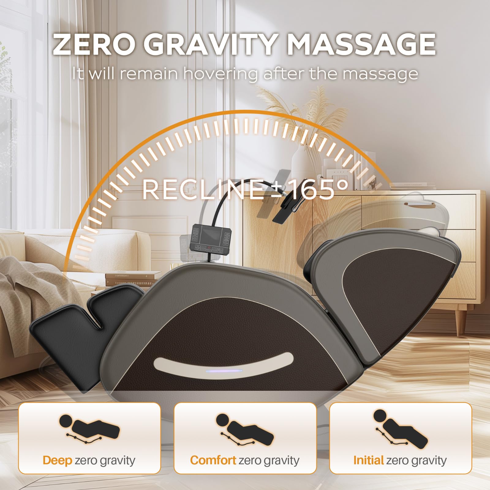 2026 Massage Chair Full Body, Zero Gravity Massage Chair with Auto Modes, Airbag Massage, 6 Fix Point Rollers, Foot Massage, Heating, Touch Screen Controller, Home Massage Chairs