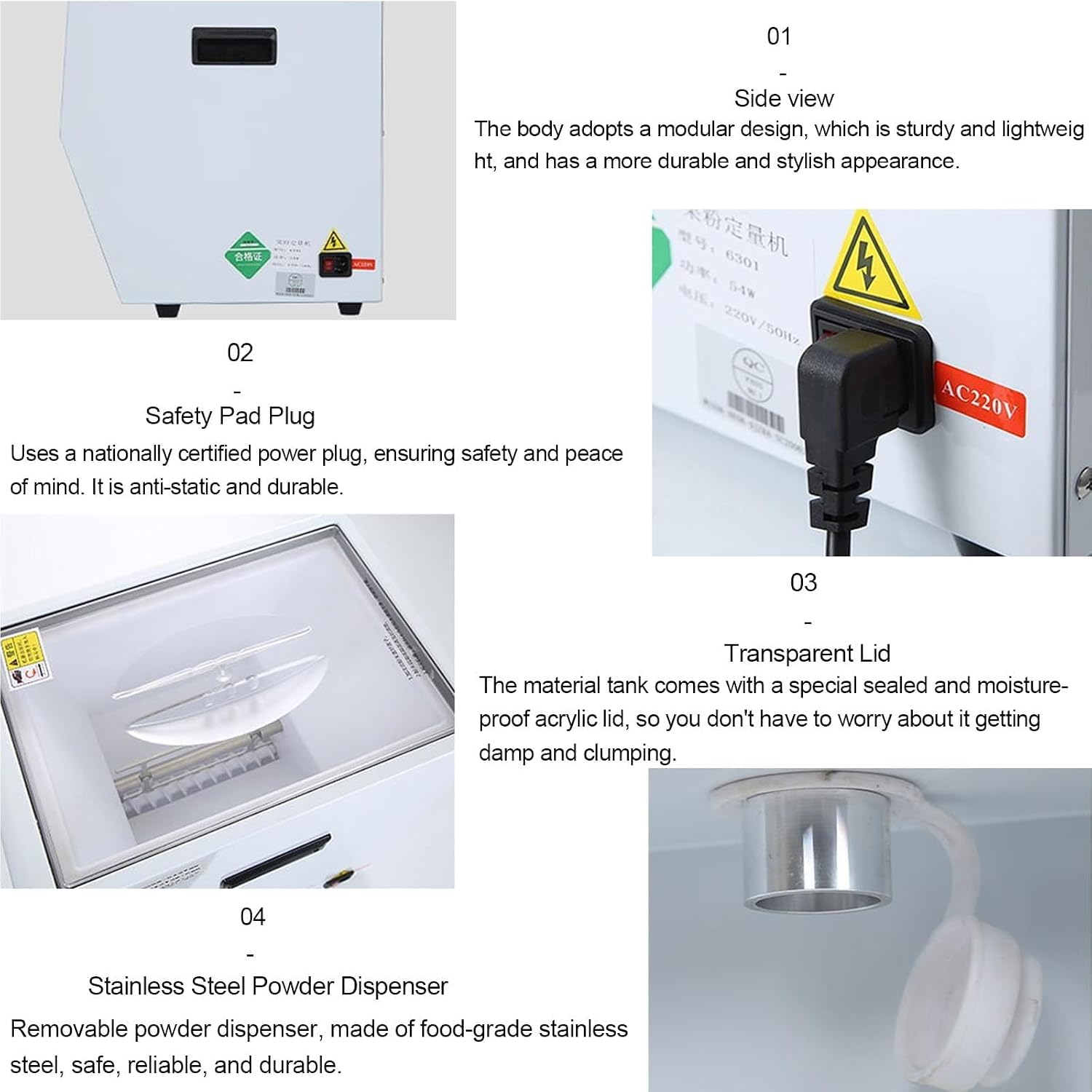 Commercial Automatic Powder Dispenser Machine – Powdered Creamer Dispenser & Fruit Powder Machine, 17 Memory Buttons for Coffee Shop, Milktea Shop