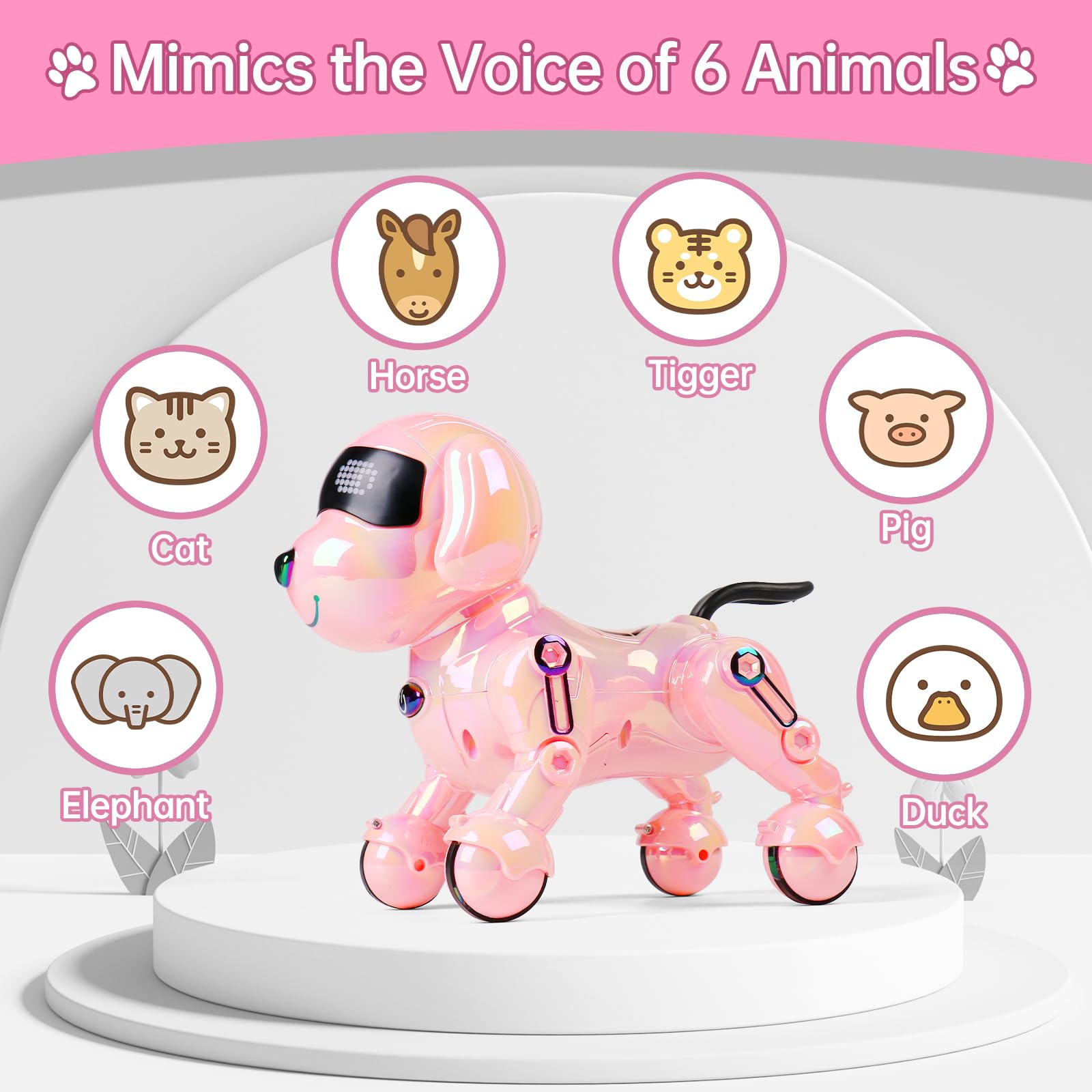 Dwi Dowellin Robot Dog for Kids 8-12,Remote Control Smart Robotic Dogs Pet Puppy Robotic Toy,Interactive Touch Walking Talking Toys for Boys Girls Christmas Birthday Gifts
