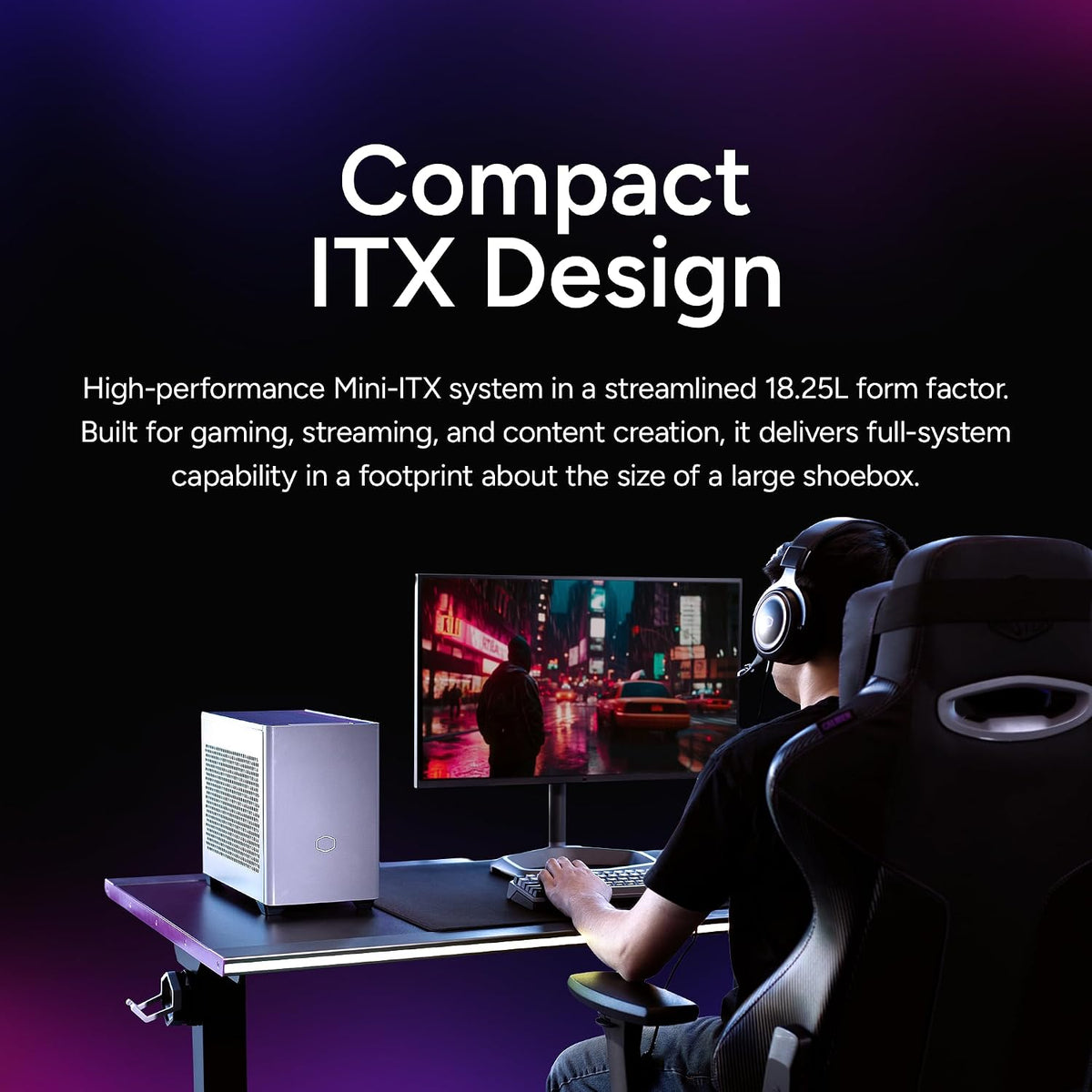 Cooler Master NR2 Pro Gaming PC Intel Ultra 7 + RTX 5080 Mini ITX PC | Intel Core Ultra 7 265F + NVIDIA RTX 5080 16GB Gaming PC, 32GB DDR5 6000MHz, 2TB M.2 SSD, 280mm AIO Cooler, Windows 11