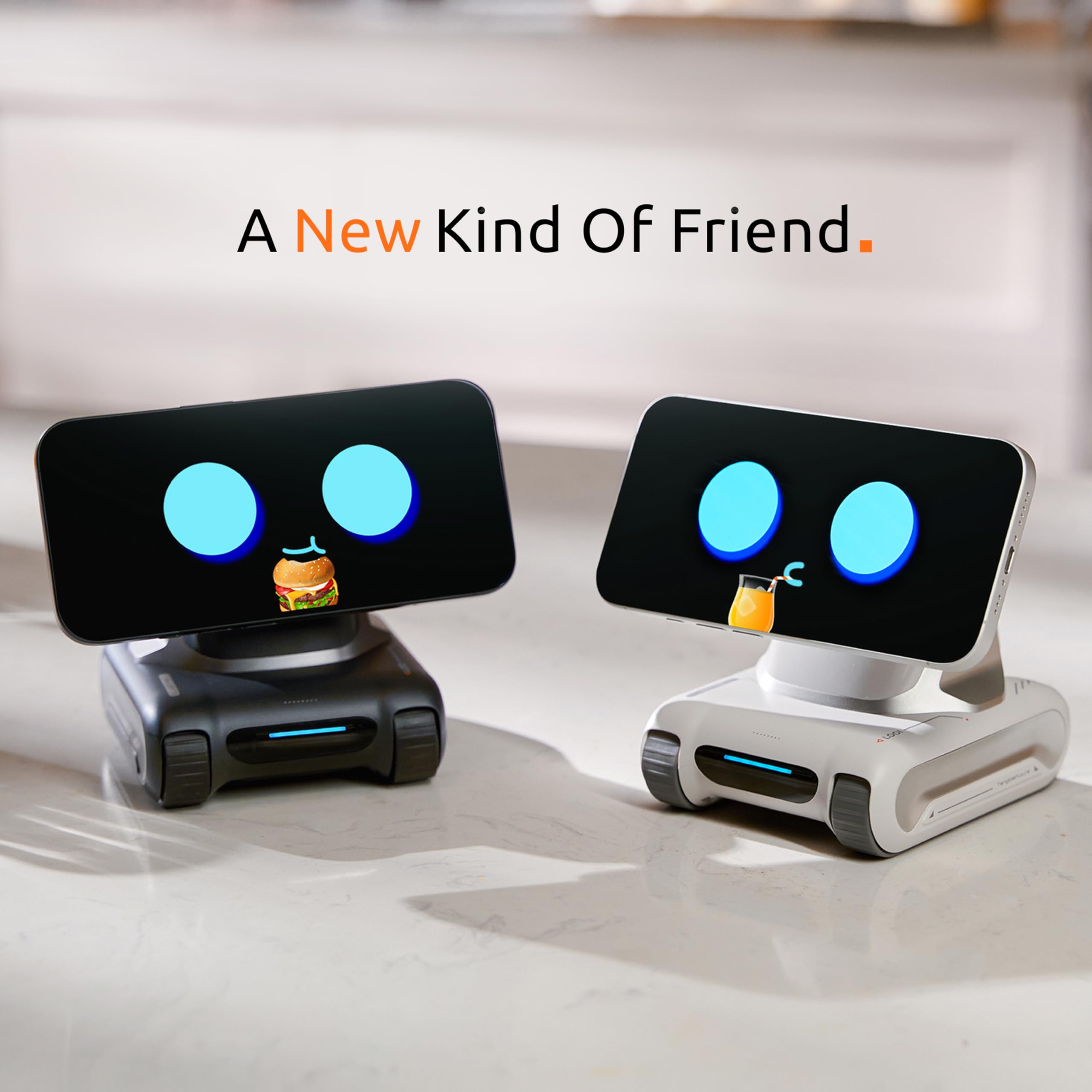 LOOI Robot-Starlight White-AI Desktop Companion,ChatGPT&Gemini Voice Interaction,Visual Understanding,Personality&Memory,10W Wireless Charging,Tech&Gadget Gift,Electronic pets,Toy,Geek,Desktop Setup