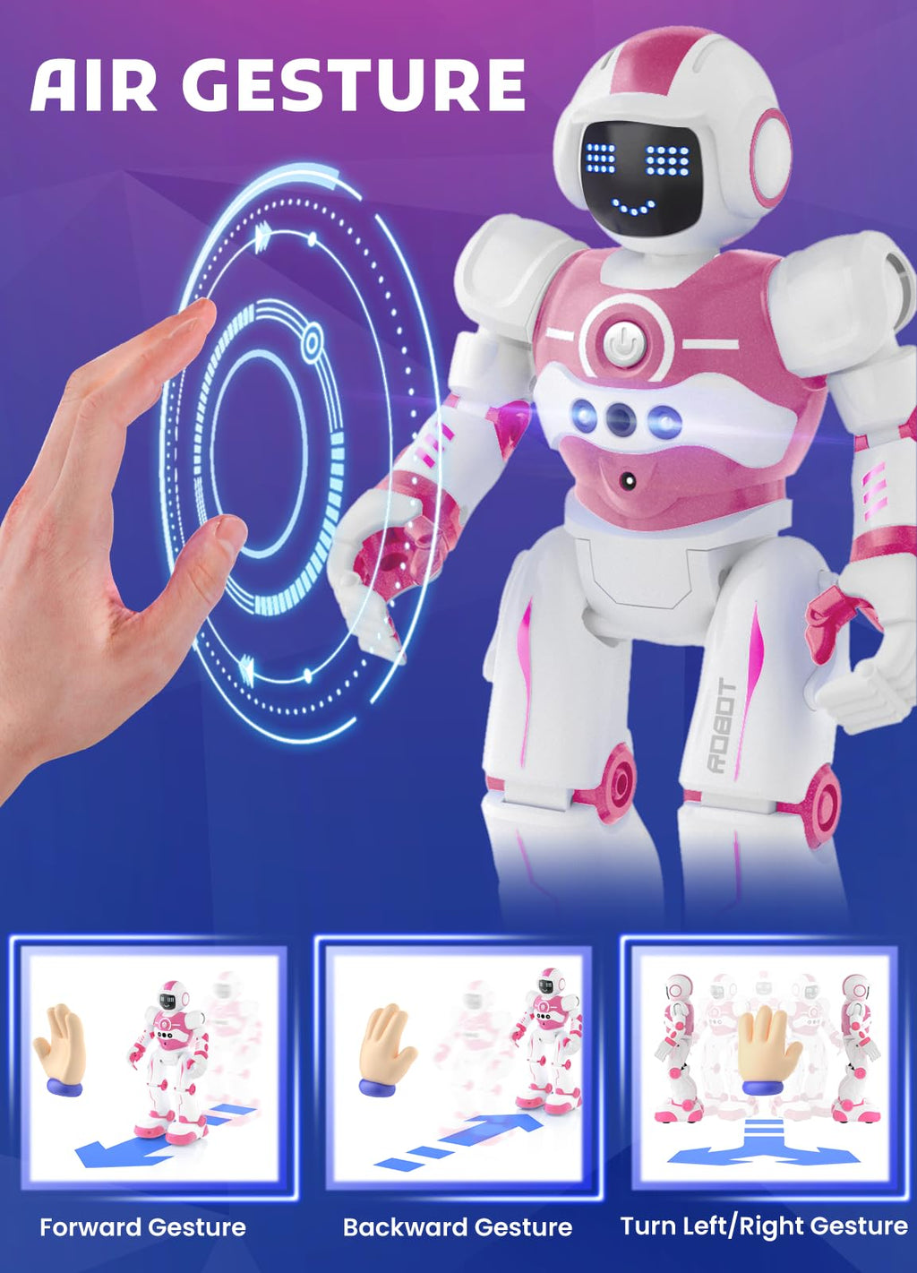 Robot Toys for Kids,Programmable Remote Control Smart Walking Dancing Robot Toy with Gesture & Sensing for Age 4 5 6 7 8 9 10 Year Old Boys for Birthday Present