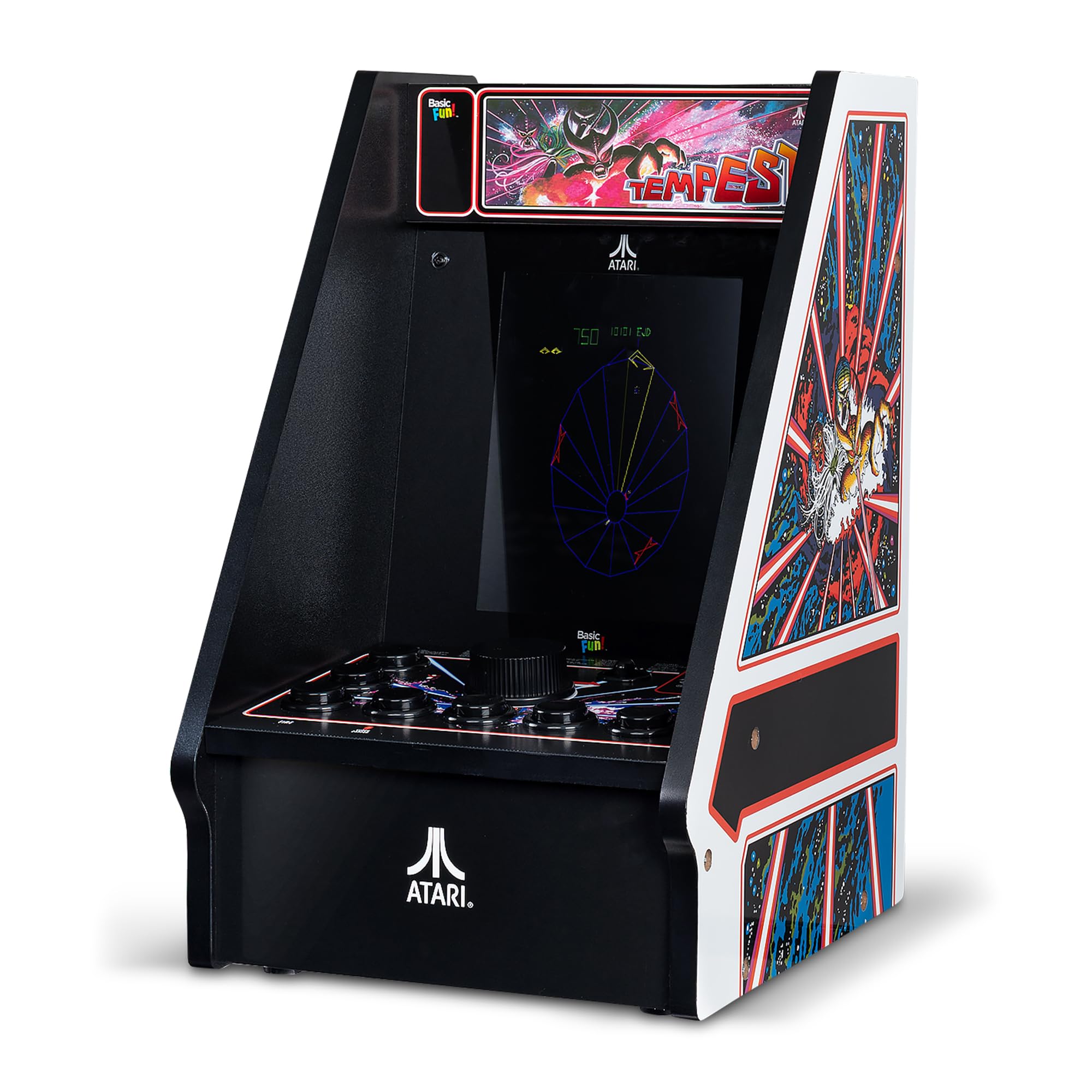 Arcade Classics - Atari Asteroids Counter Series Game Machine, 5 Games, 8" Liquid Crystal Screen - Mini Cabinet, Portable Gaming, Retro, Countertop Console, Basement Decoration, Man Cave