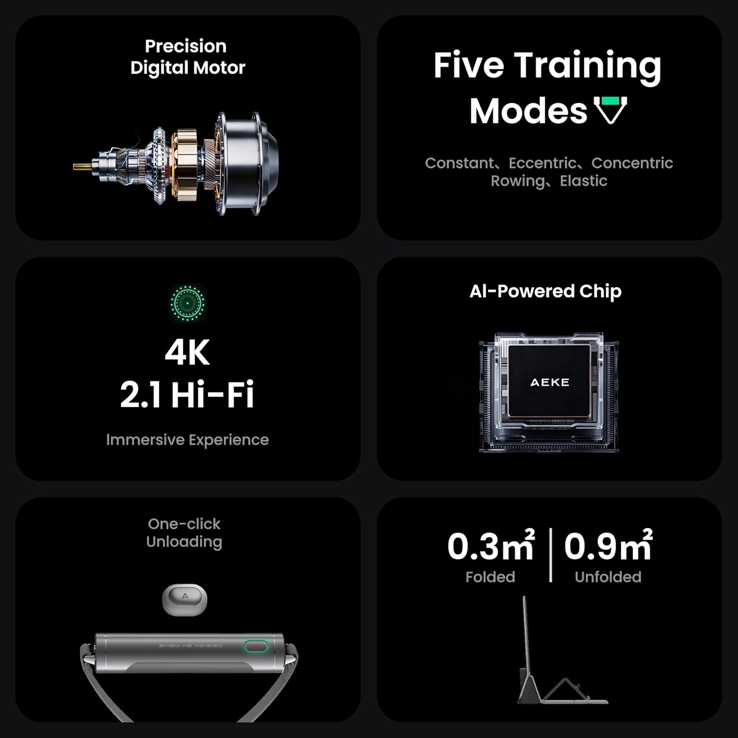 AEKE Smart Home Gym System- Fitness Mirror K1: AI-Powered All-in-One Fitness Machine for Full-Body Strength Training and Personalized Workouts