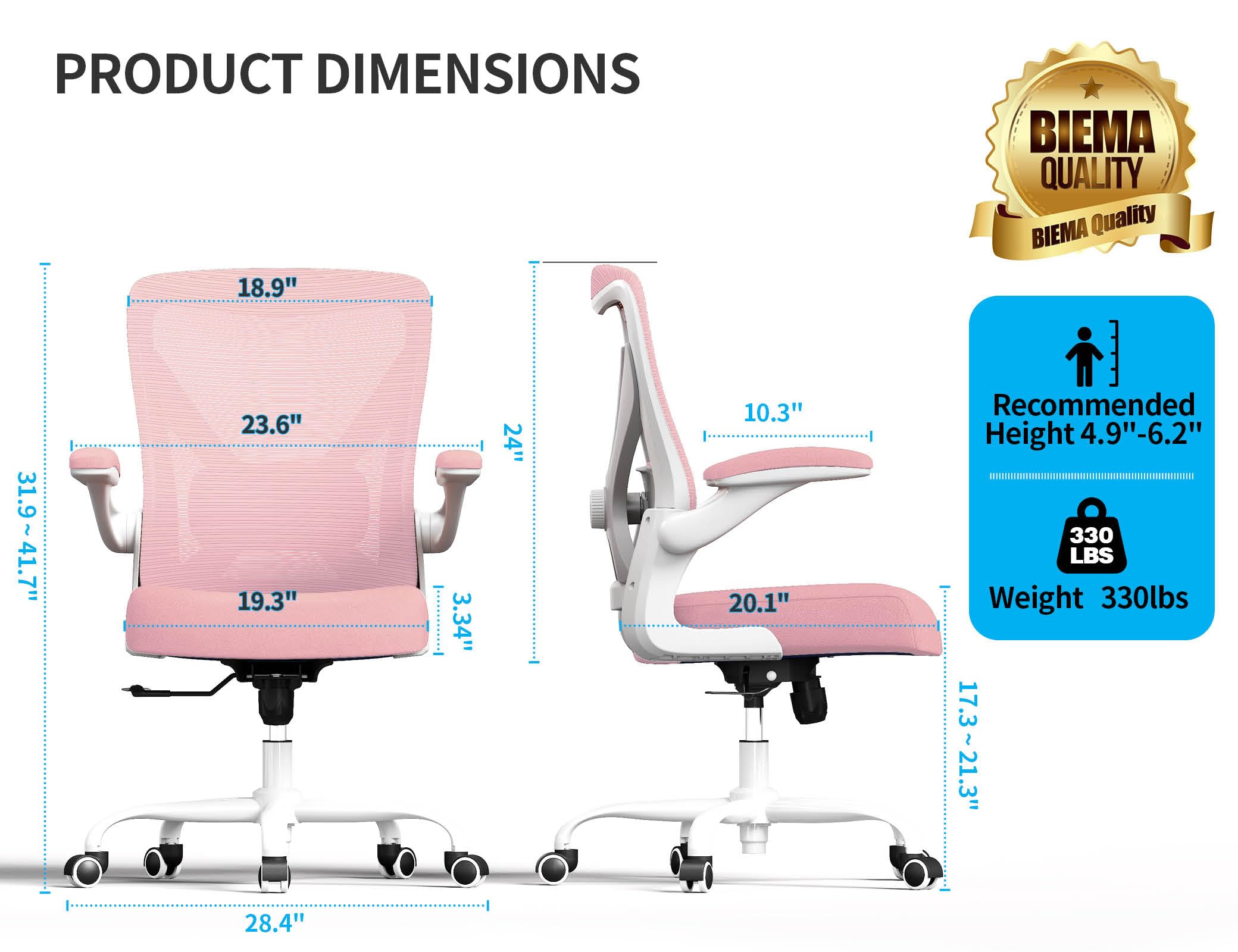 Ergalithic Ergonomic Office Chair - X-Shaped Computer Desk Chairs Comfy, Mesh High-Back Gaming Chair with Adjustable Lumbar Support, Executive Task Chair for Adults, Comfortable for Long Hours