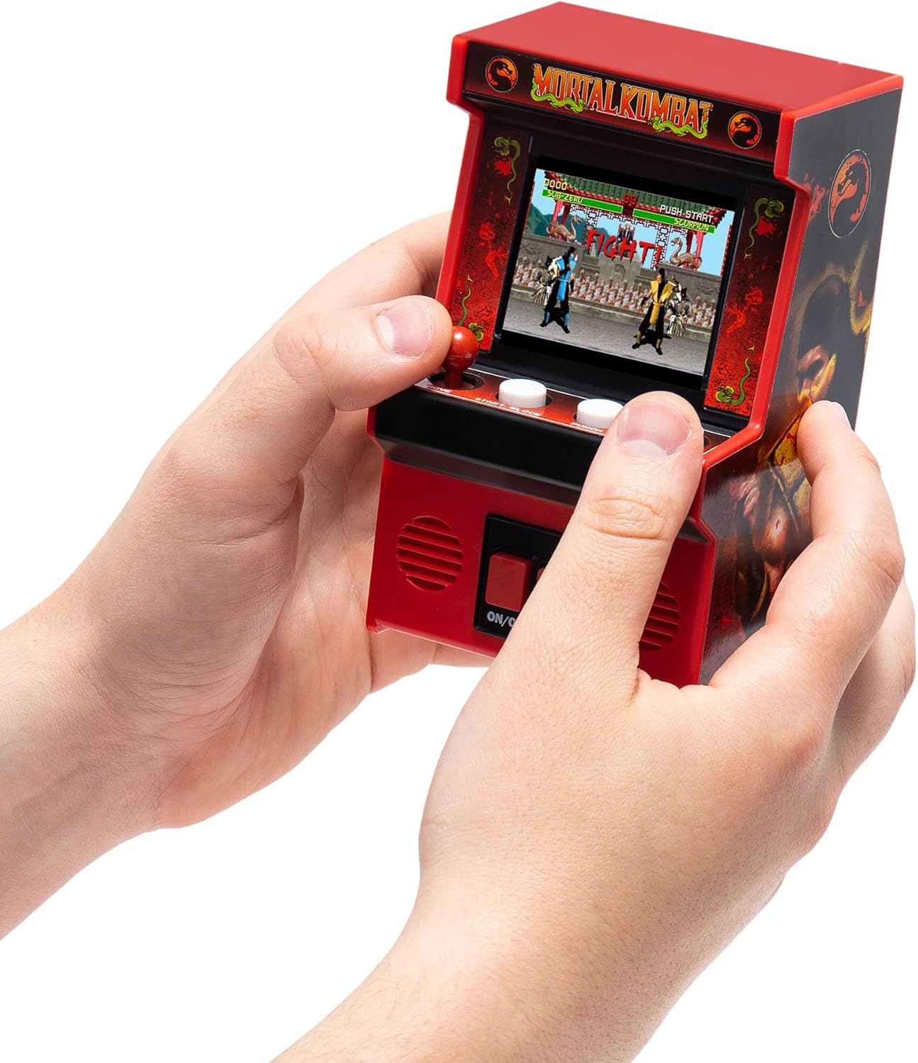 Basic Fun Arcade Classics Mini Mortal Kombat – Retro Handheld Game with Joystick, Screen & Sound – For Fans & Collectors