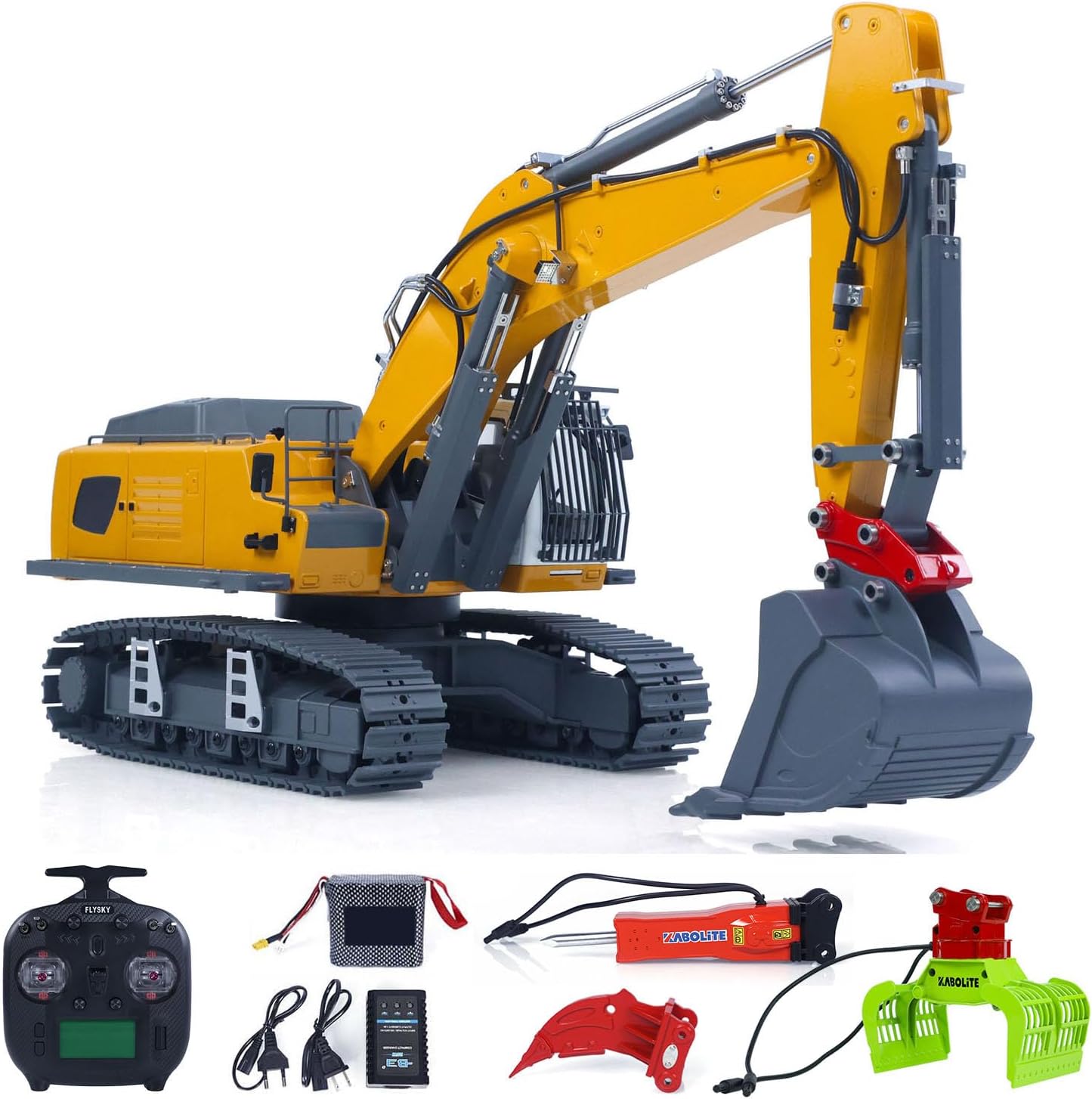 TOUCAN RC HOBBY US in Stock 1/18 K962 100S Remote Control Hydraulic Excavator RC Digger Electric Claw Ripper Hammer Construction Car Machine for Adult
