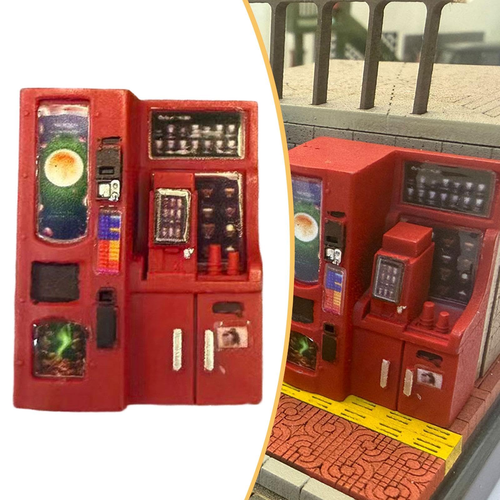 Mini Beverage Machine Miniature Model Vending Equipment Dollhouse Accessories Resin Coffee Maker for Office Dorm Bar Home Kitchen Coffee Su, red