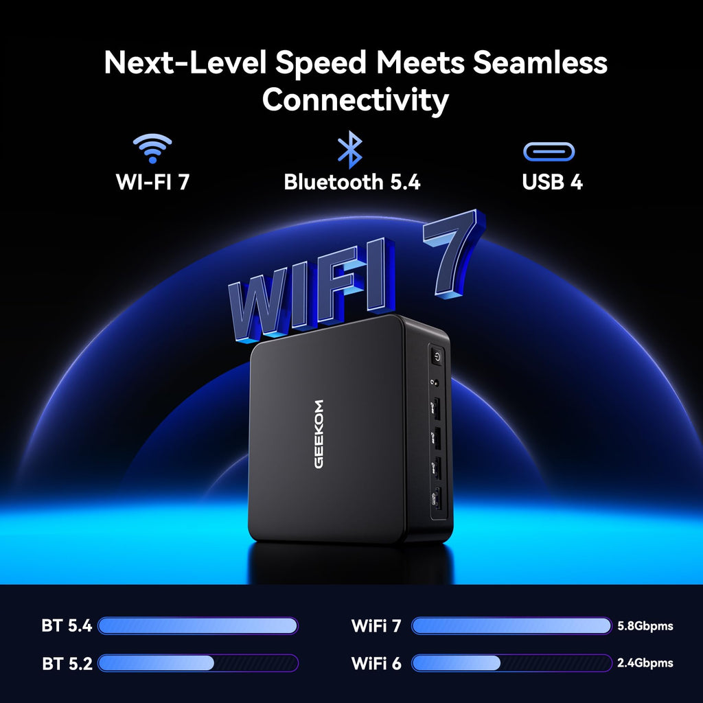 GEEKOM IT15 AI Mini PC, Intel Ultra 9 285H(99 Tops), 32GB DDR5, 1TB SSD | The Most Powerful Workstation,Arc 140T GPU,WiFi 7,8K Business Desktop for enterprise, meetings, retail, bulk orders welcome.