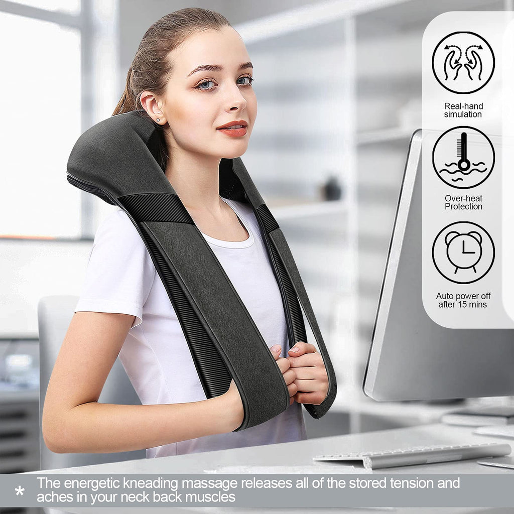 Mirakel Fathers Day Dad Gifts for Husband Men, Neck Massager for Pain Relief Deep Tissue, Electric Shiatsu Shoulder & Back Massager with Heat, Mothers Day Gifts for Mom Wife Women Her (NOT Cordless)
