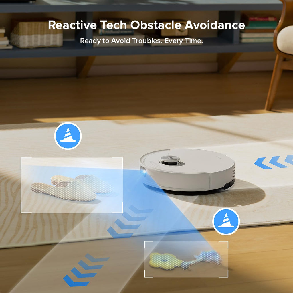 roborock Q10 S5+ Robot Vacuum and Mop, 10,000Pa Suction, Upgraded from Q8 max+, 70 Days Self-Emptying, Obstacle Avoidance, Sonic Mopping, Dual Anti-Tangle Design, Auto Mop Lifting, Black