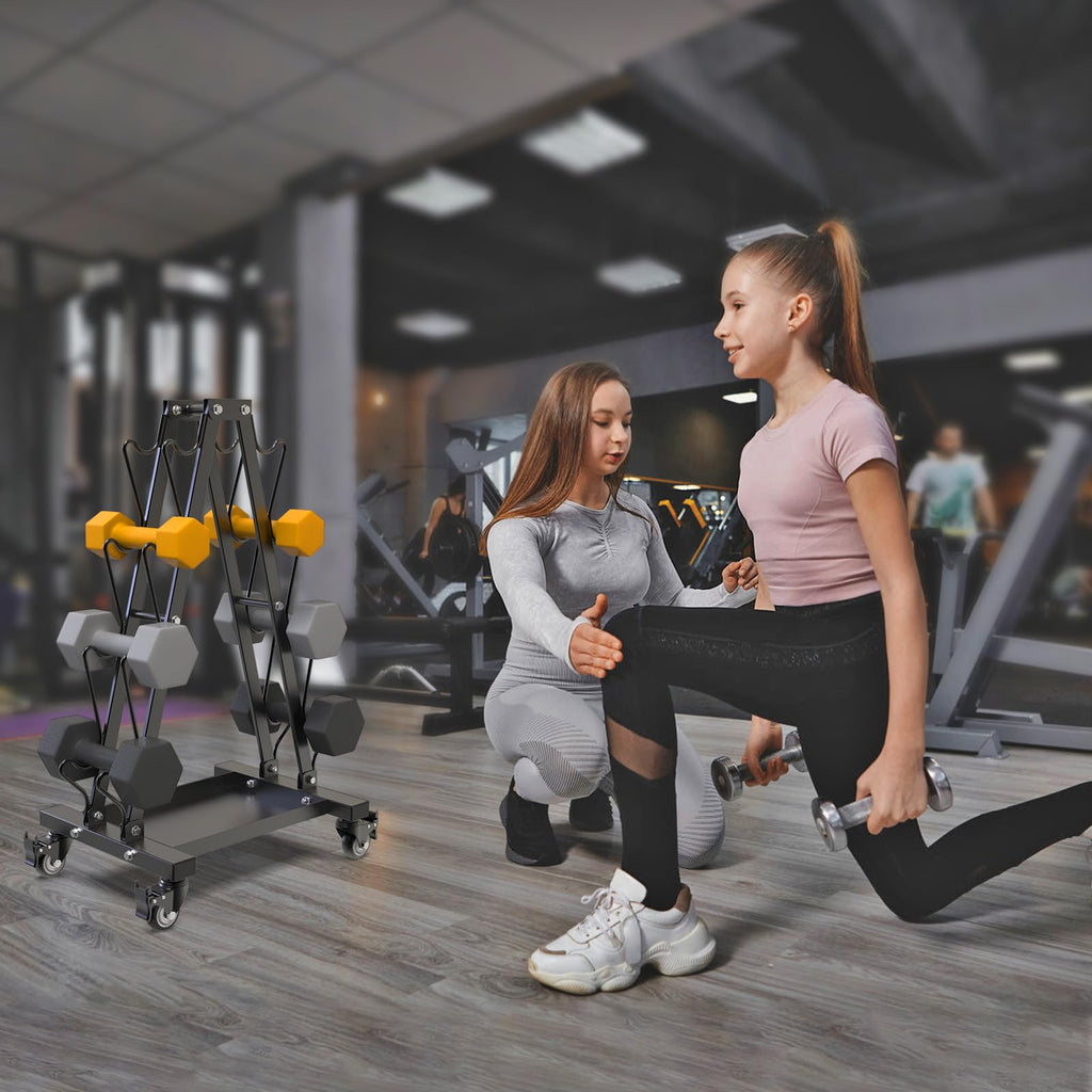 Kipika Heavy Duty 3 Tier Dumbbell Rack Multifunctional, Weight Rack for Dumbbells, Home Gym Equipment, Suitable for Storage of Dumbbell, Kettle Bell, Barbell Plate, Barbell Bar