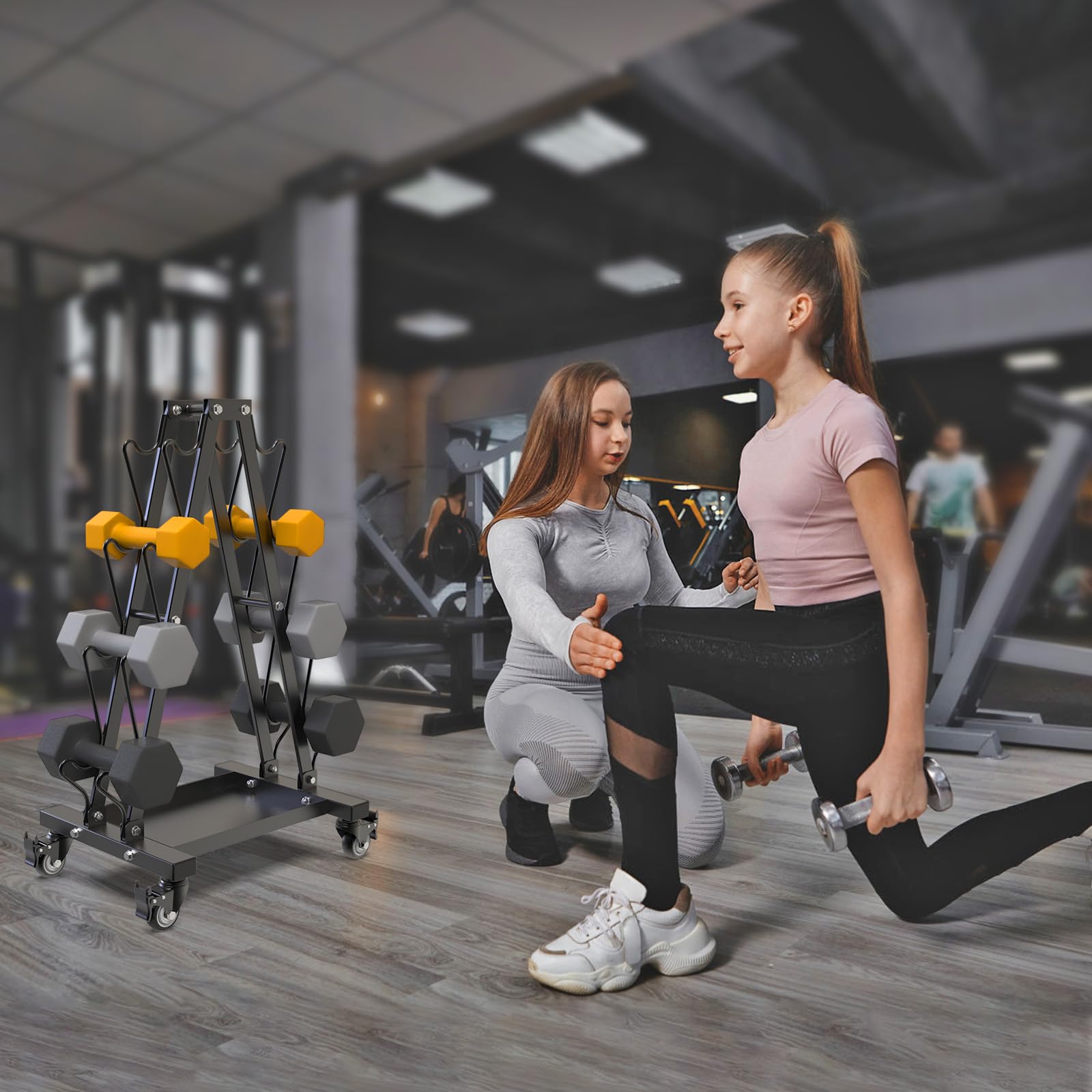 Kipika Heavy Duty 3 Tier Dumbbell Rack Multifunctional, Weight Rack for Dumbbells, Home Gym Equipment, Suitable for Storage of Dumbbell, Kettle Bell, Barbell Plate, Barbell Bar