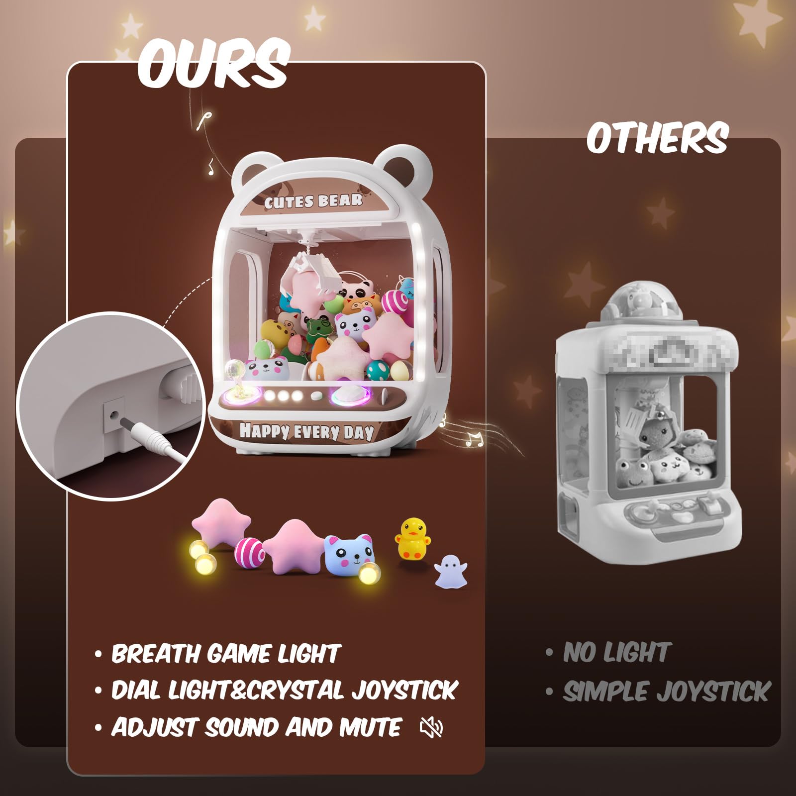 Skirfy Claws Machines for Kids,Unicorns Toys for Girls Age 6+,Mini Vending Machines with Squishyes Fidgets Toys,Candy Dispenser Machines,Claws Game, New Years Birthday Gifts