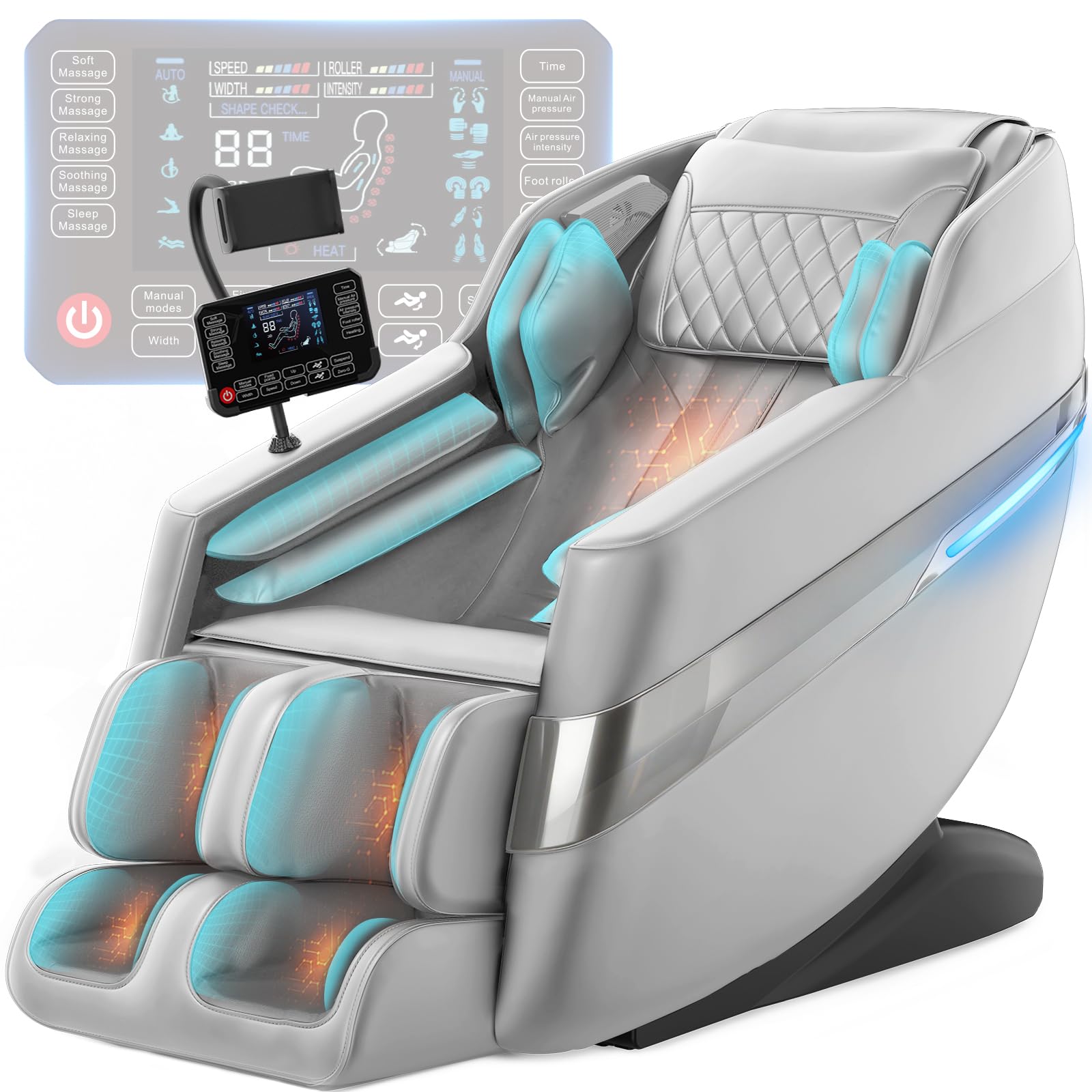 FURNIMAT 2026 Massage Chair Full Body, 3D SL-Track Zero Gravity Shiatsu Massage Chair Recliner with AI Control, Body Scan, Airbags, Heating, Foot Roller, Auto Modes, Bluetooth Speaker