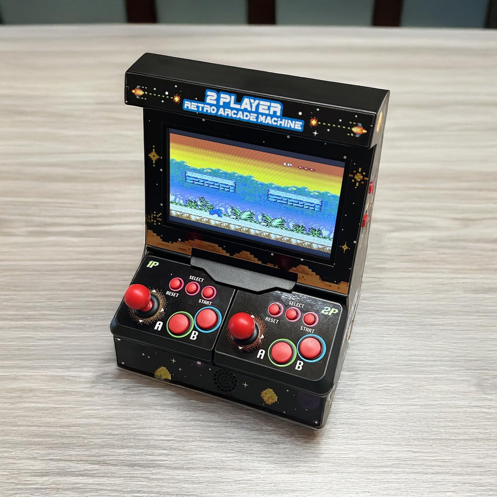 Mini arcade machine with 300 retro games - Wireless mini arcade machine for 2 players - Handheld retro game console with TV connection and 4.3" color display