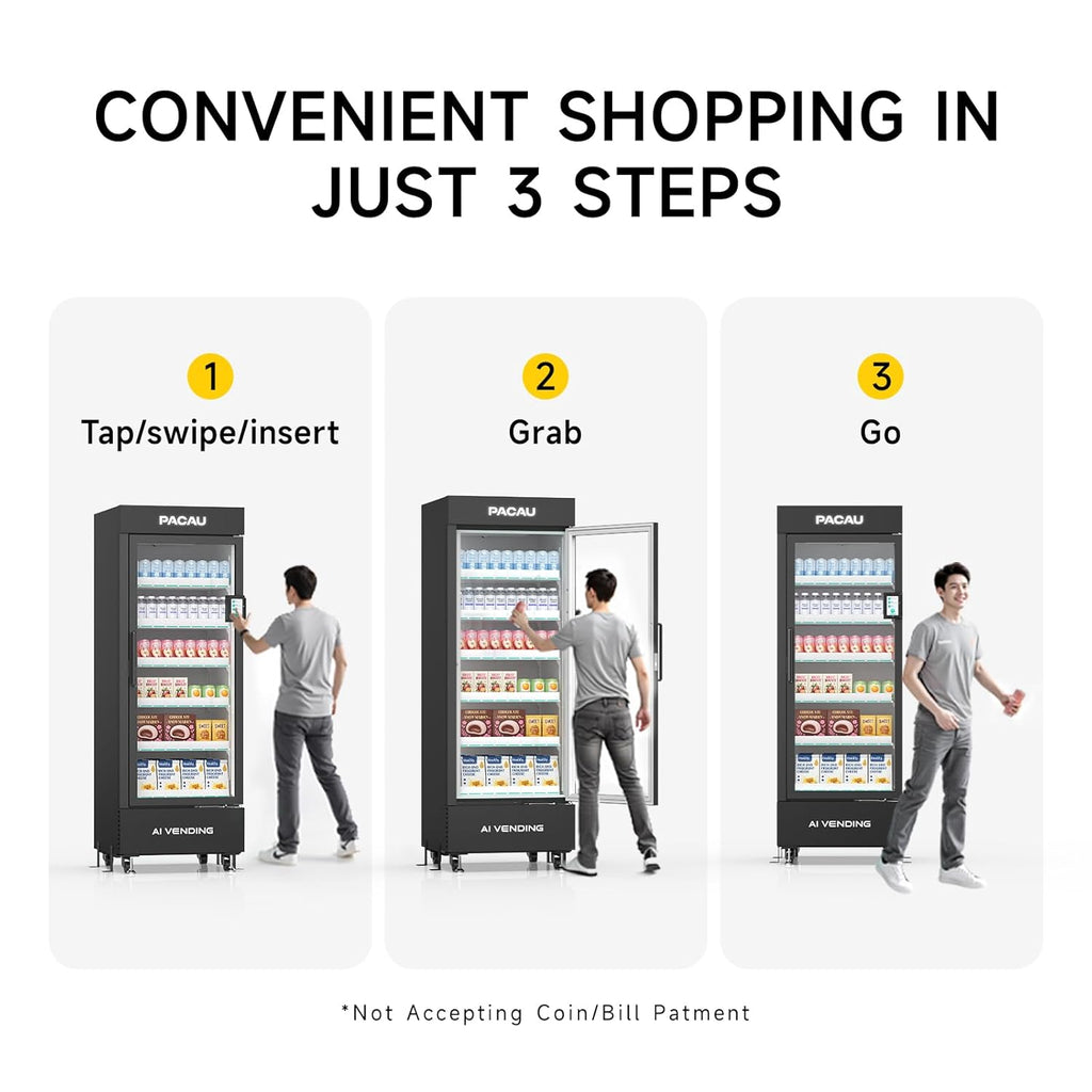 Smart Vending Machine for Sale, Commercial Snack and Drink Combo Vending Machine, Refrigerated Automatic Vending Machine with Credit Card & NFC Payment for Office, Apartment, Gym