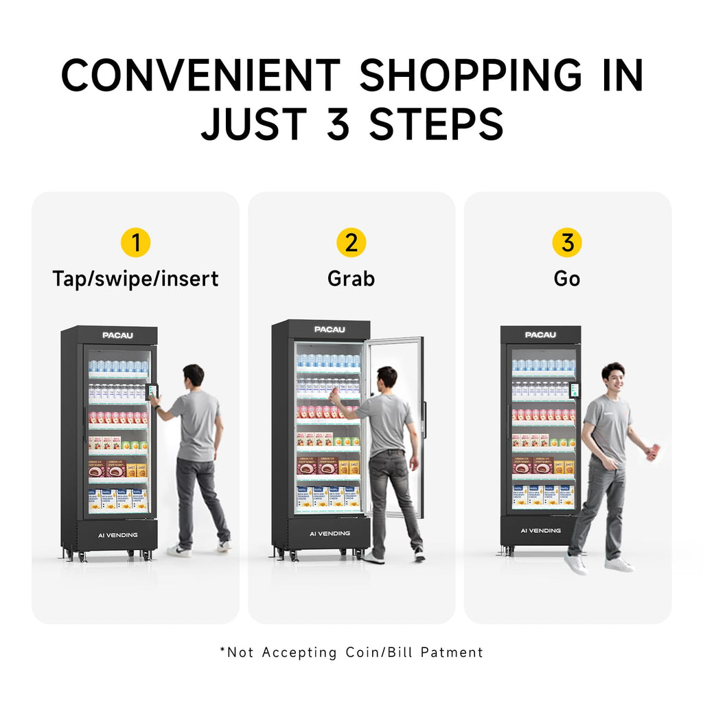 Commercial Vending Machine for Sale, Refrigerated Vending Machine Snacks and Drinks Combo with Credit Card & NFC Payment, Vending Machine for Home or Office
