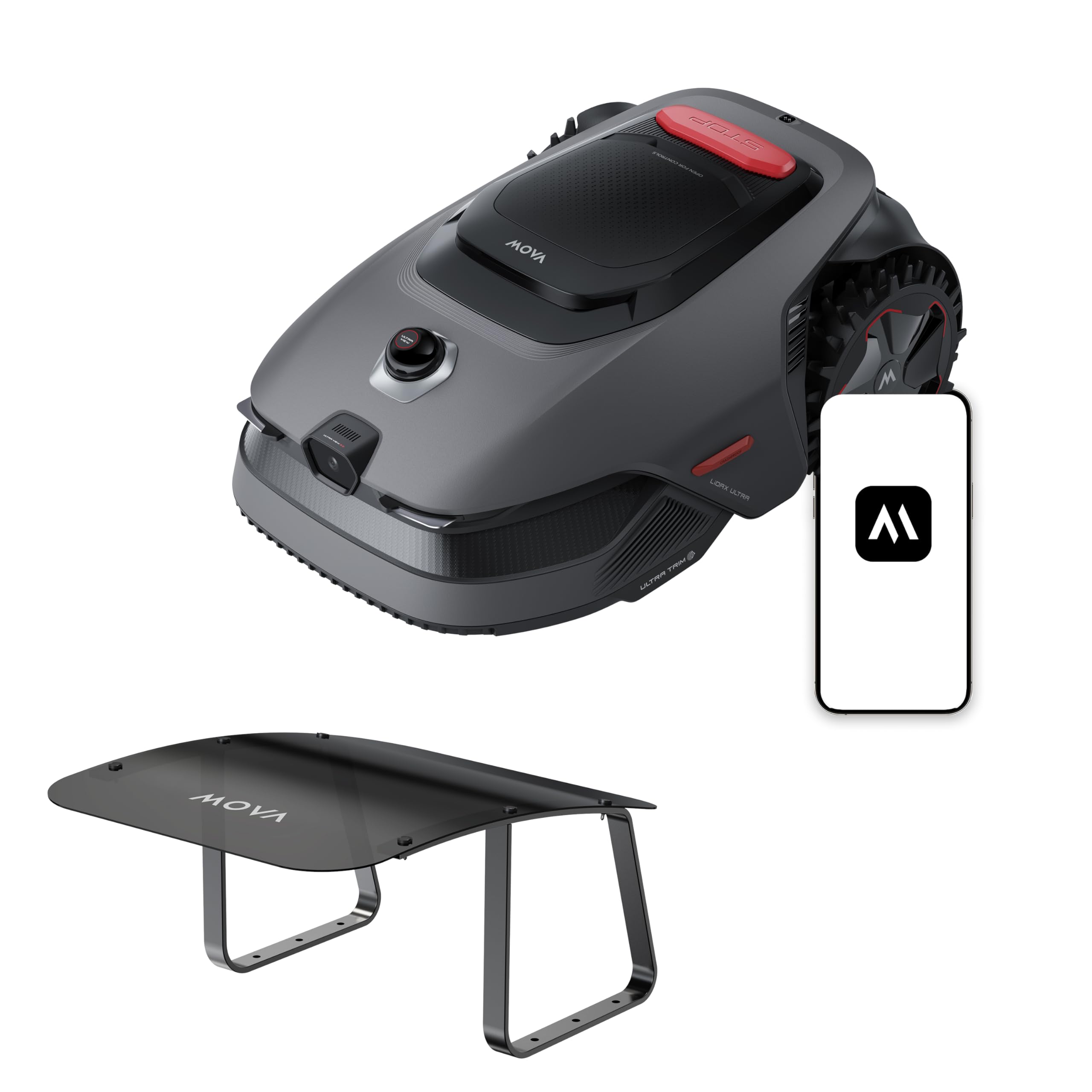 MOVA LiDAX Ultra 2000 Robot Lawn Mower with 4G with Garage for 0.5 Acre, No Wire No RTK+360° 3D LiDAR+AI Vision, 45% Slope, Cut Height 1.2"-3.9", 150 Multi-Zone,Edge Cutting(Garage Shipped Separately)