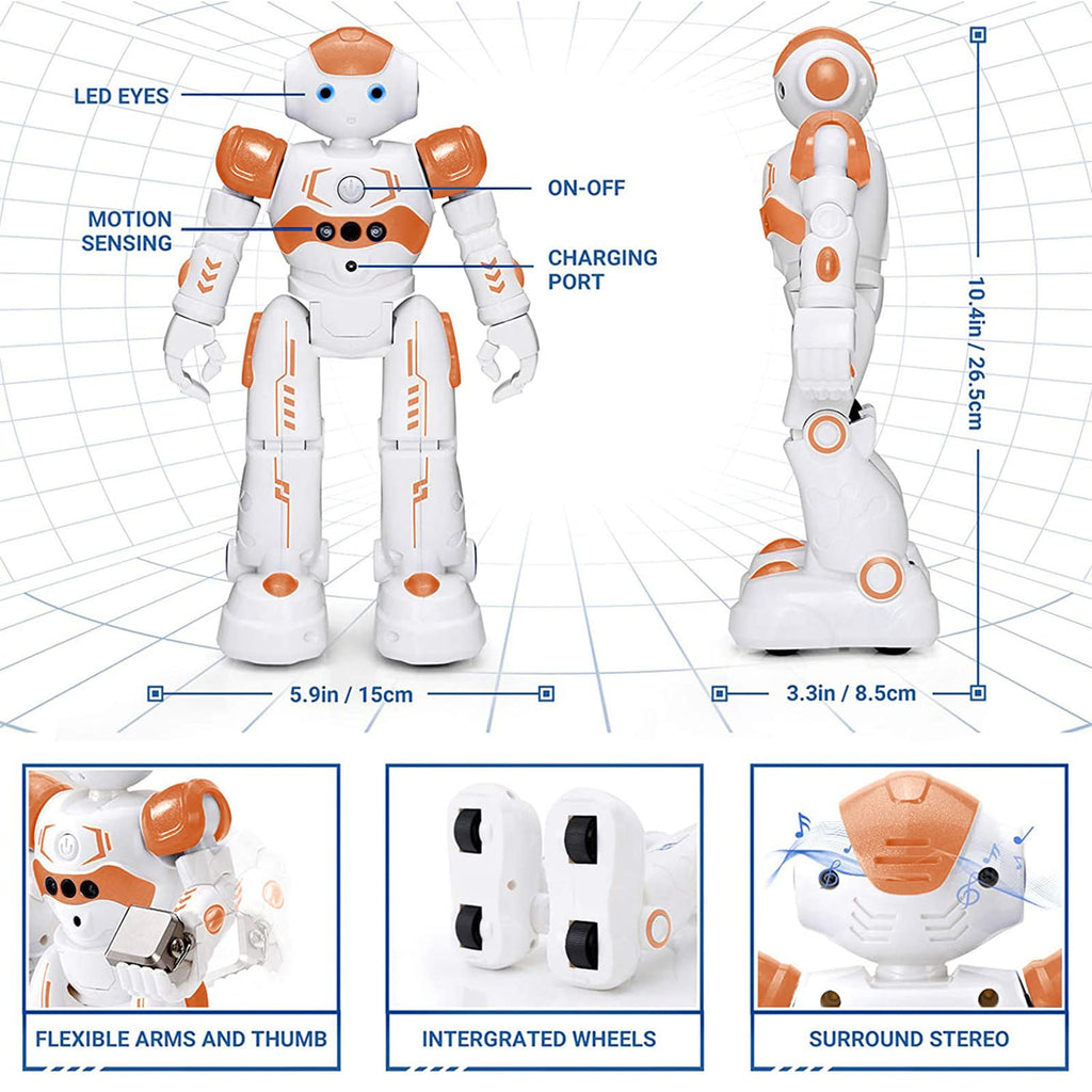 KingsDragon RC Robot Toys for Kids, Gesture & Sensing Programmable Remote Control Smart Robot for Age 3 4 5 6 7 8 Year Old Boys Girls Birthday Gift Present