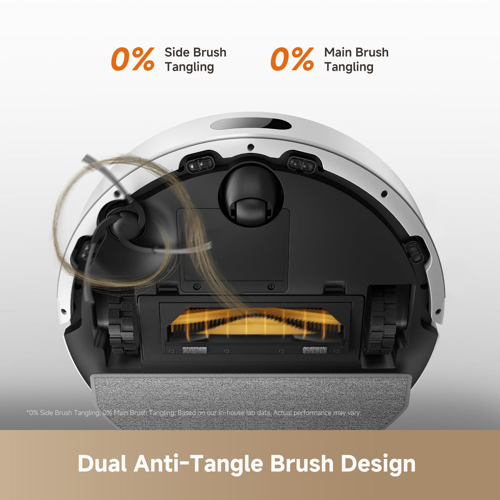 DREAME D20 Air Plus Robot Vac and Mop Combo with 20,000Pa Suction, Anti-Tangling Tech, Auto-Emptying Dock, Deep Carpet Cleaning and Smart Navigation White